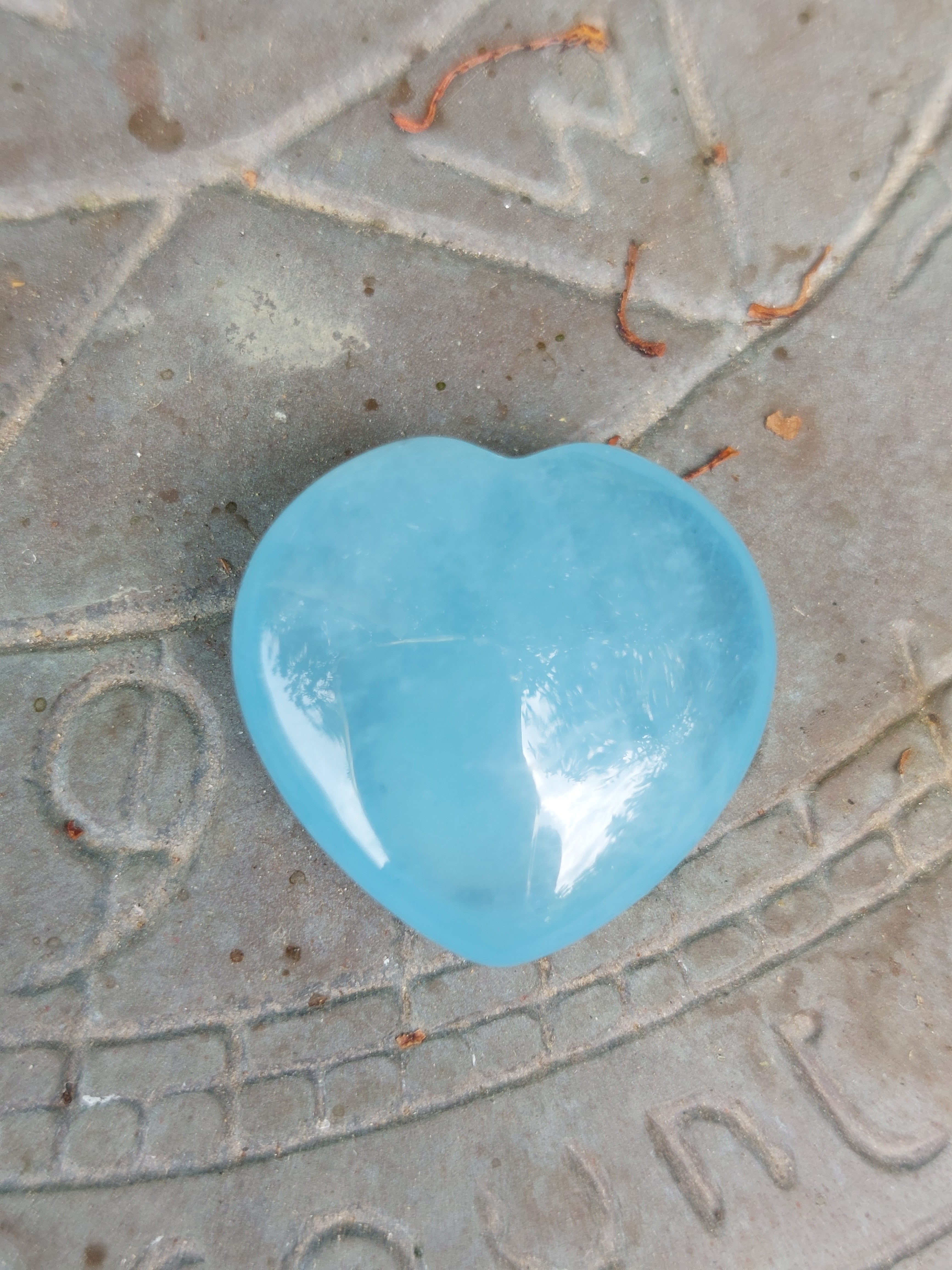 Aquamarine Heart - 2cm (width)