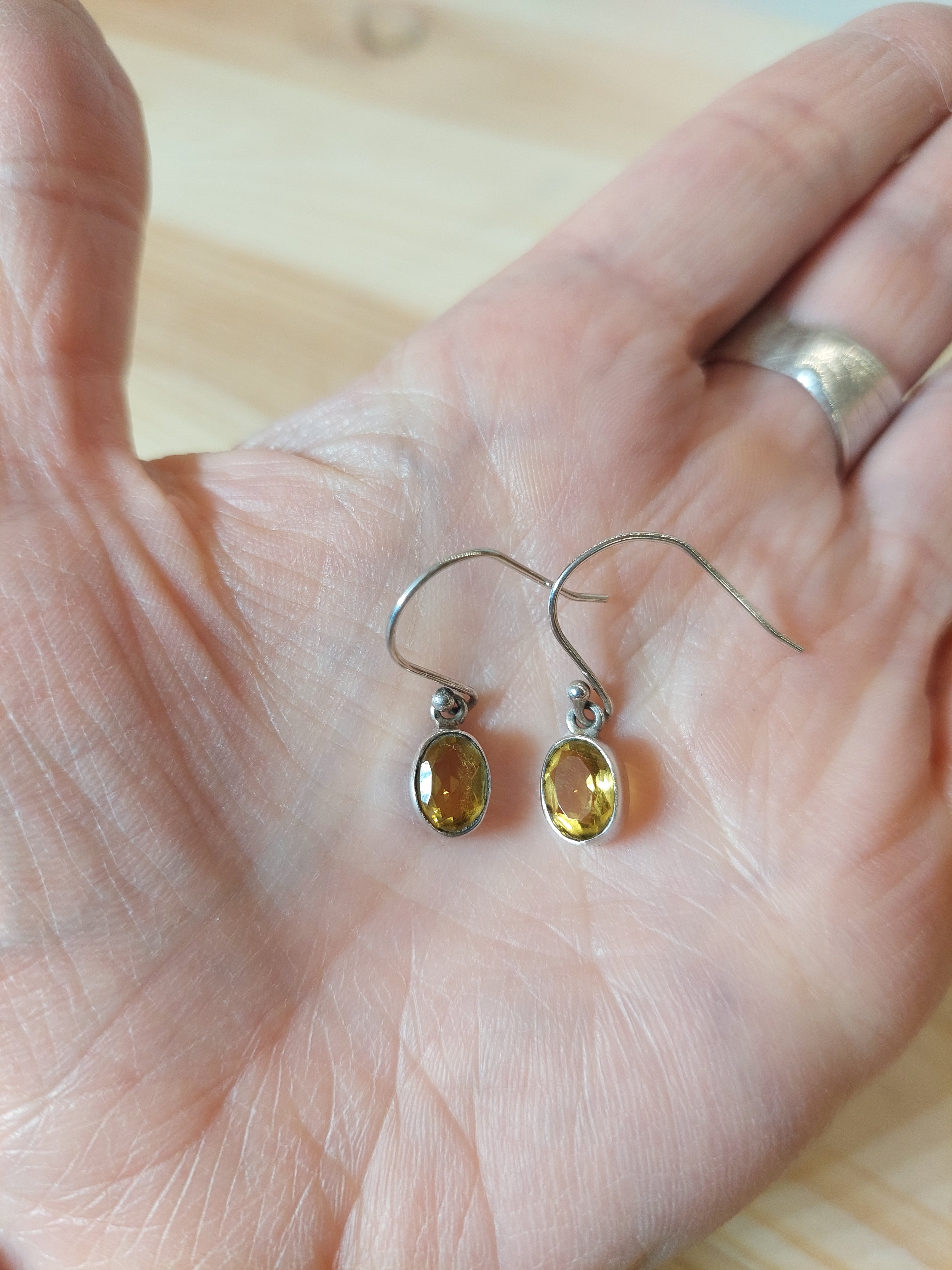 Citrine Oval Faceted Drop Earrings
