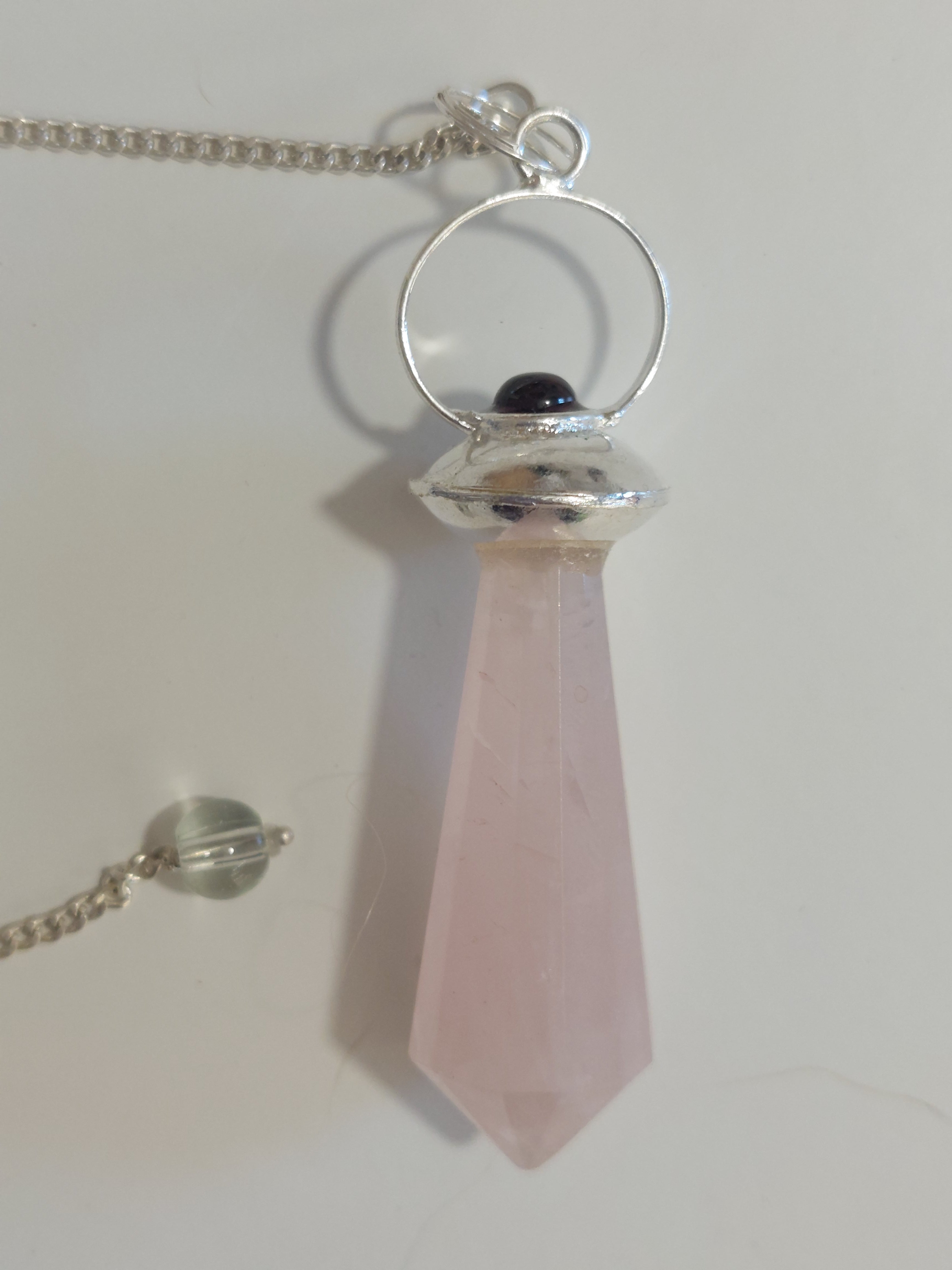 Rose Quartz and Garnet Pendulum