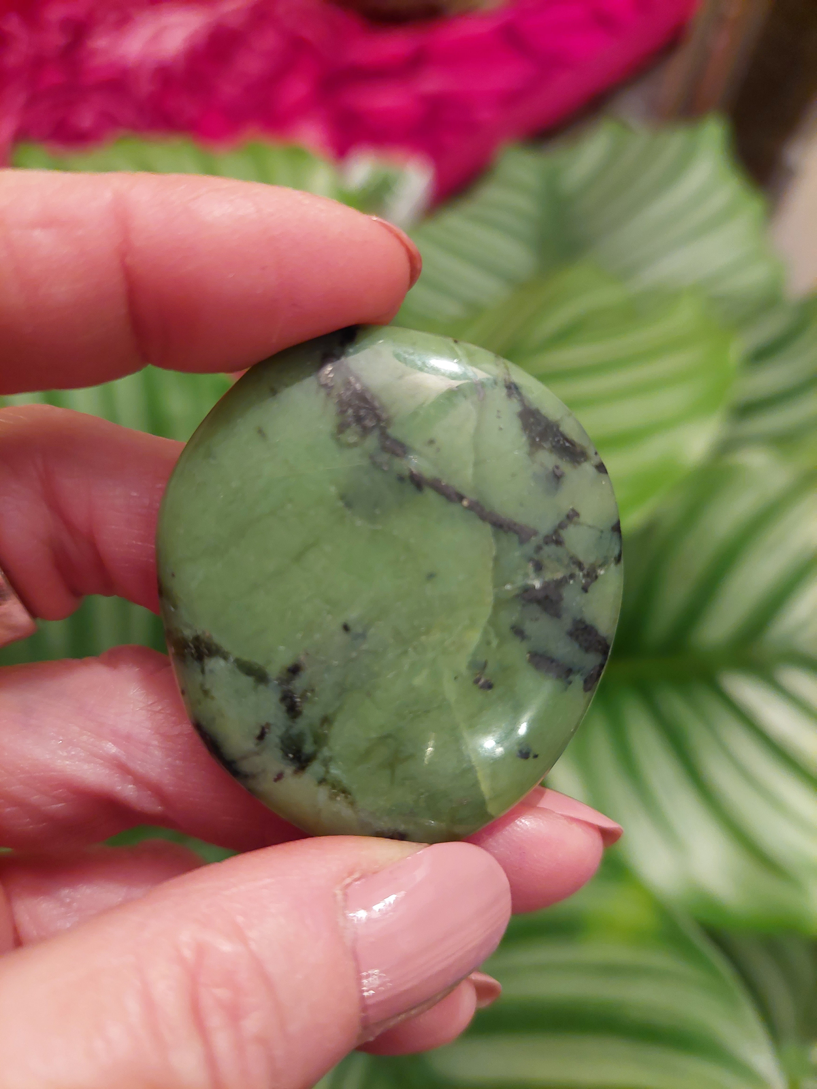 Nephrite Jade Flat Palm Stone