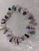 4 Stone Chip Bead Bracelet (Amethyst Clear Quartz Rose Green Aventurine) -