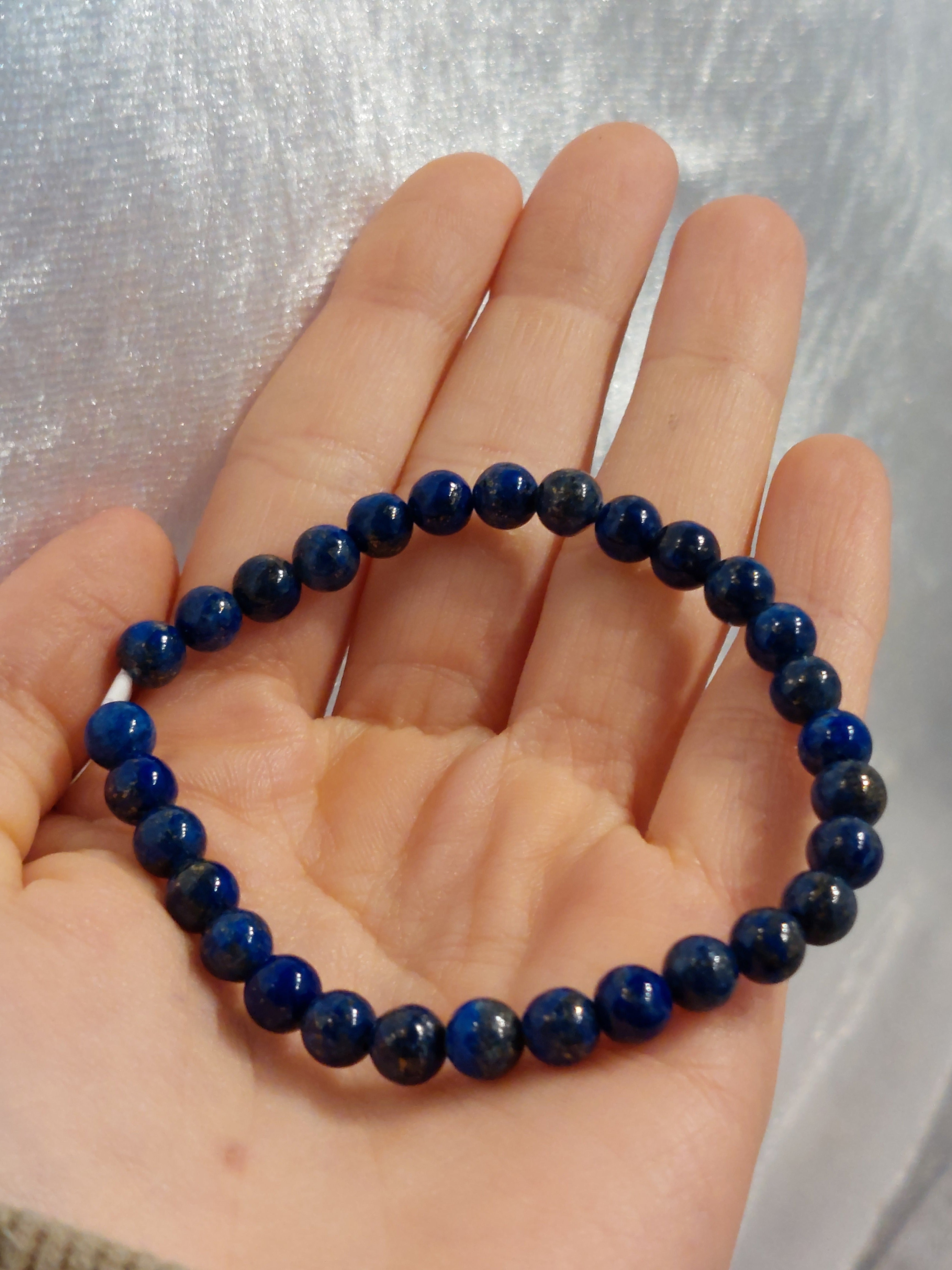 Lapis Lazuli Round Bead Bracelet - 6mm Bead