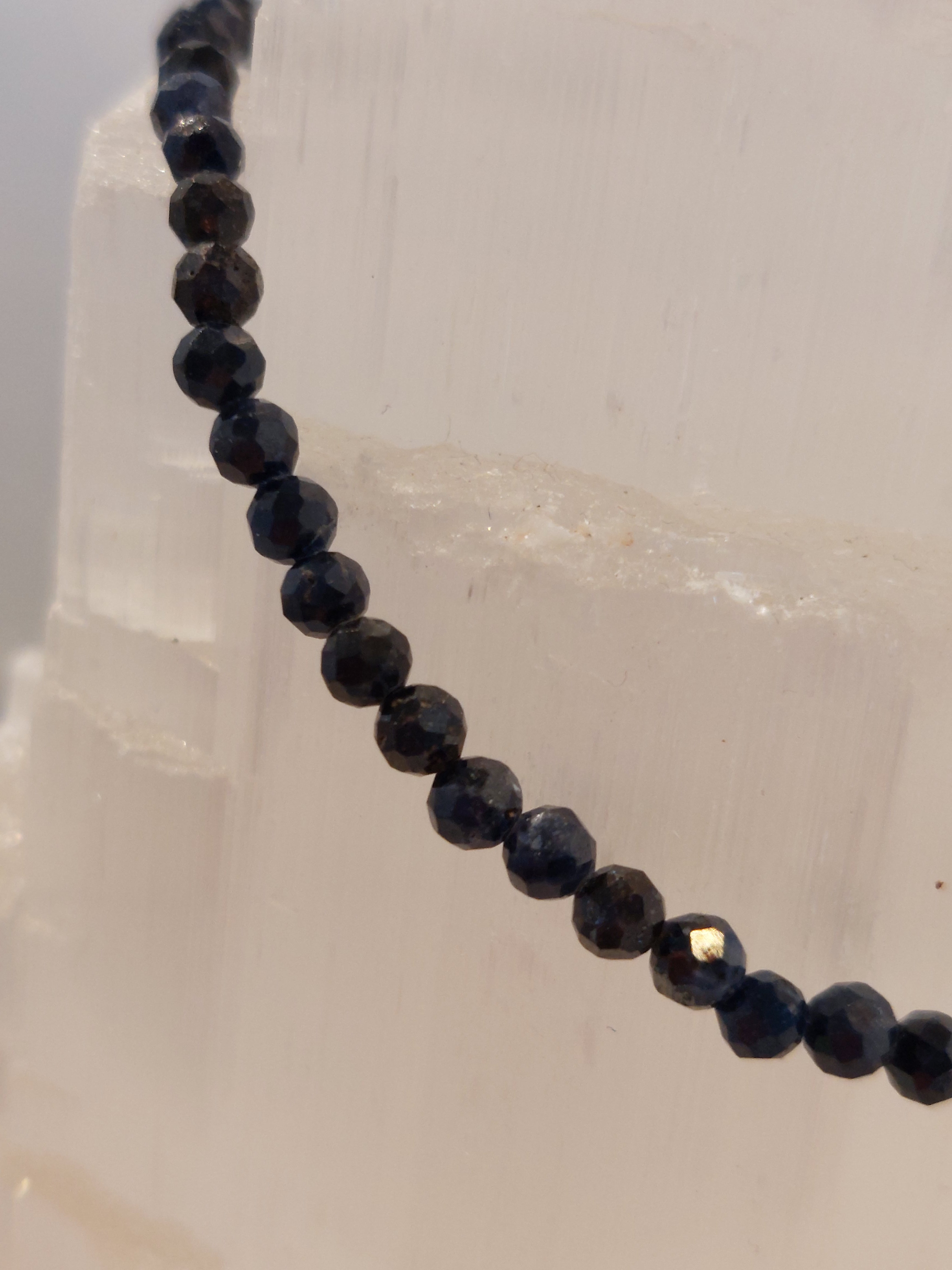 Sapphire Faceted Bead Bracelet - 3mm bead