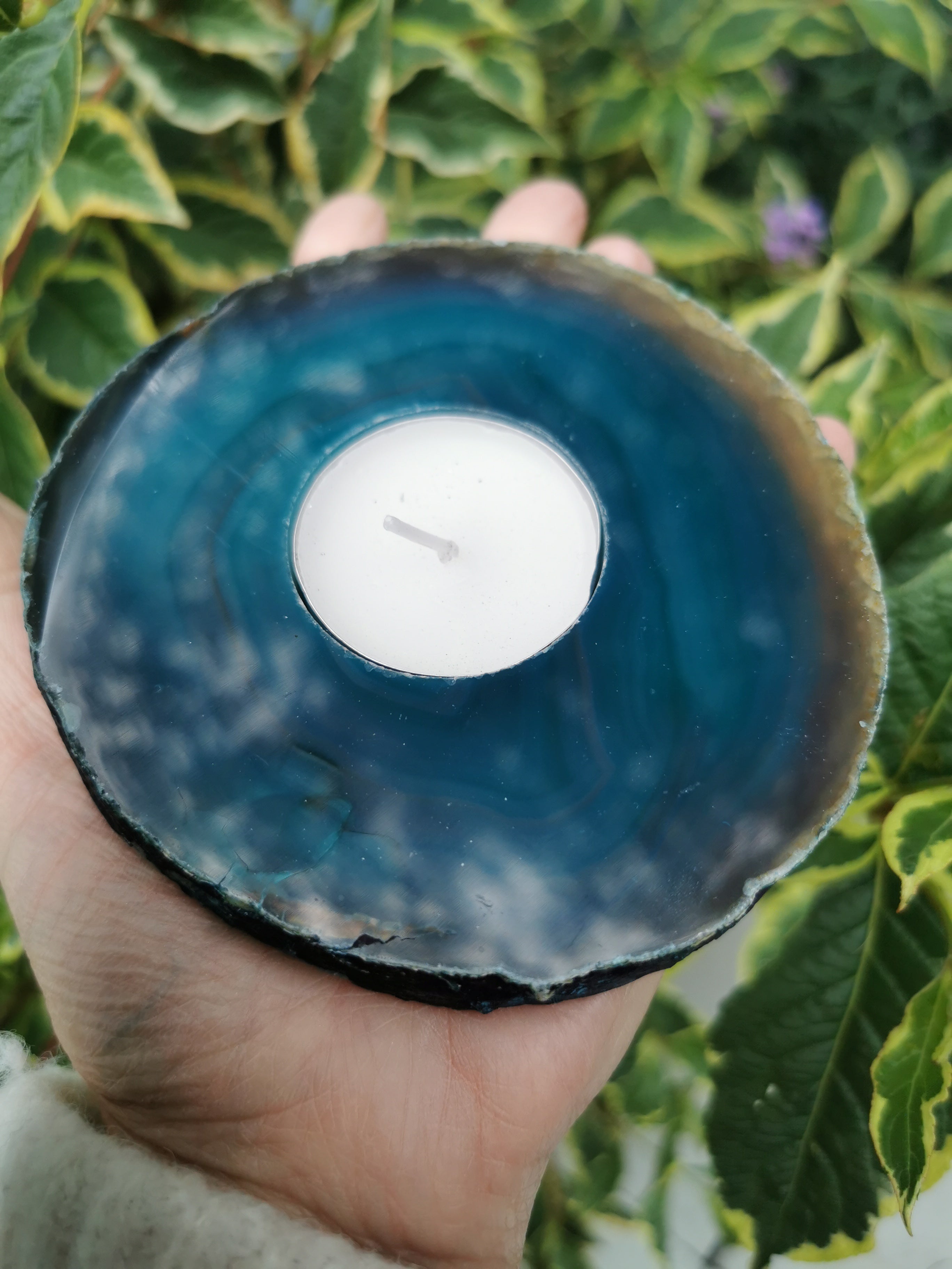 Agate Candleholder (Colour Enhanced)