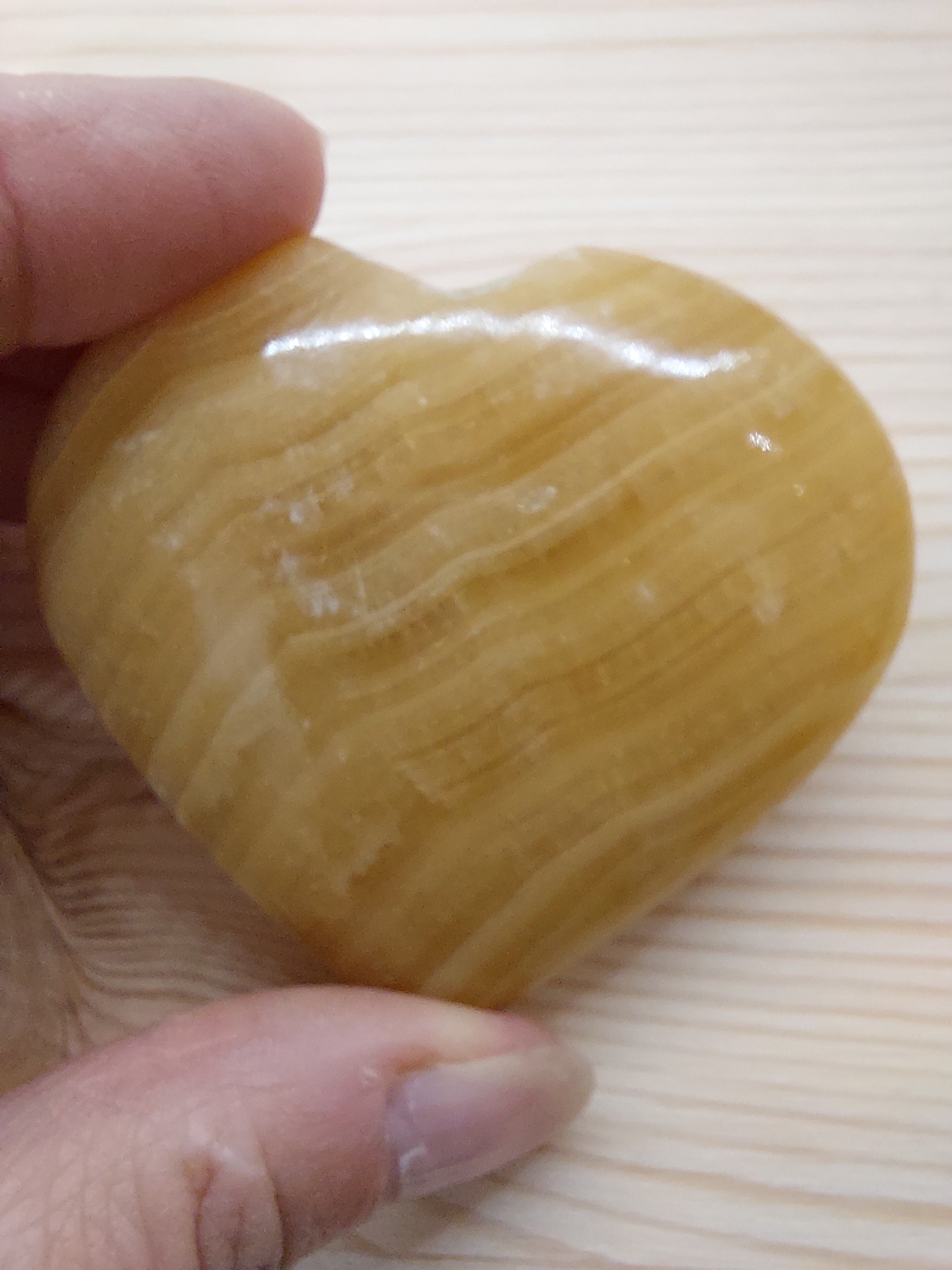 Toffee Calcite Heart - 6cm (width)