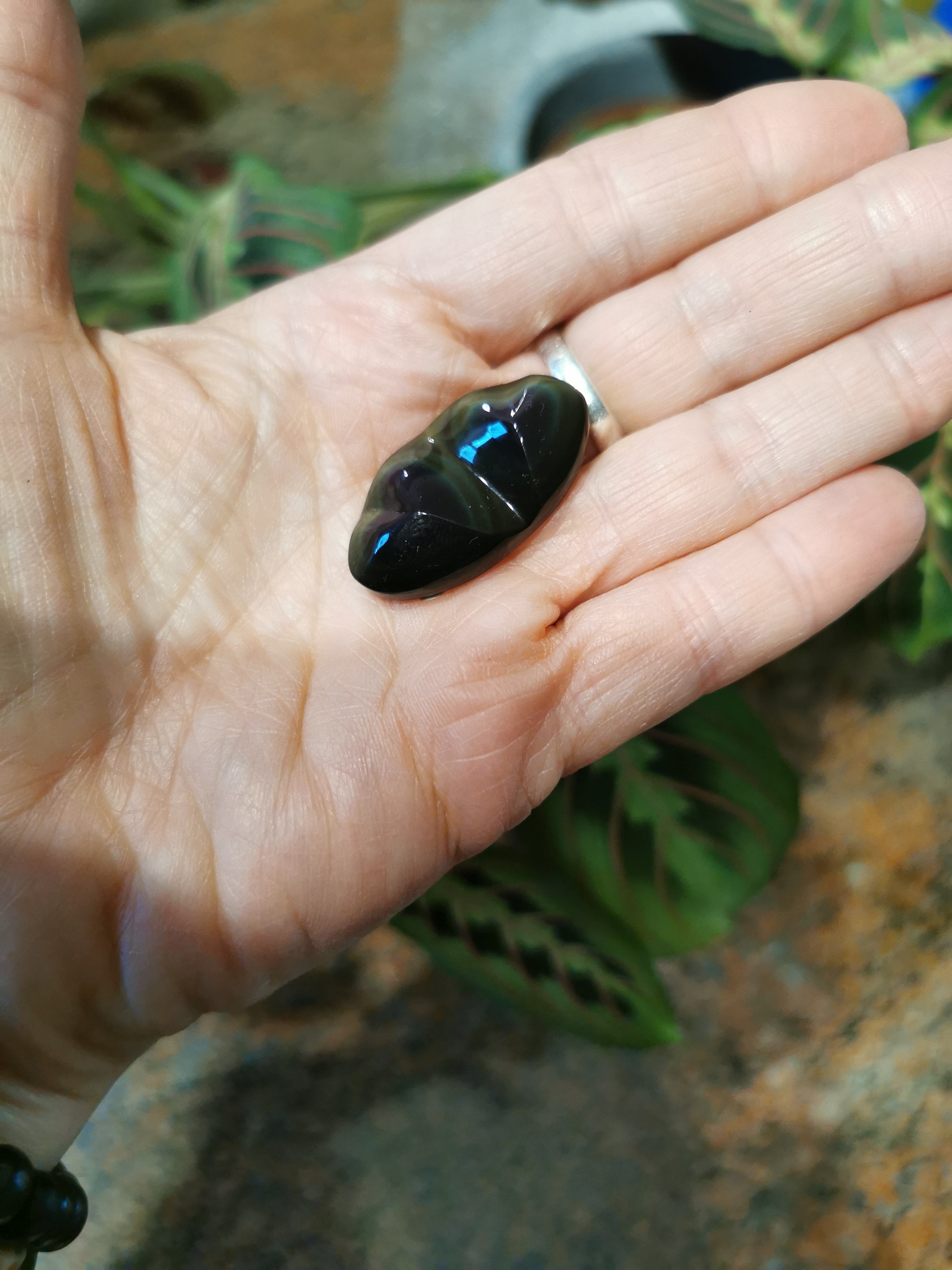 Rainbow Obsidian Heart Cabochon - 1.83cm (width)
