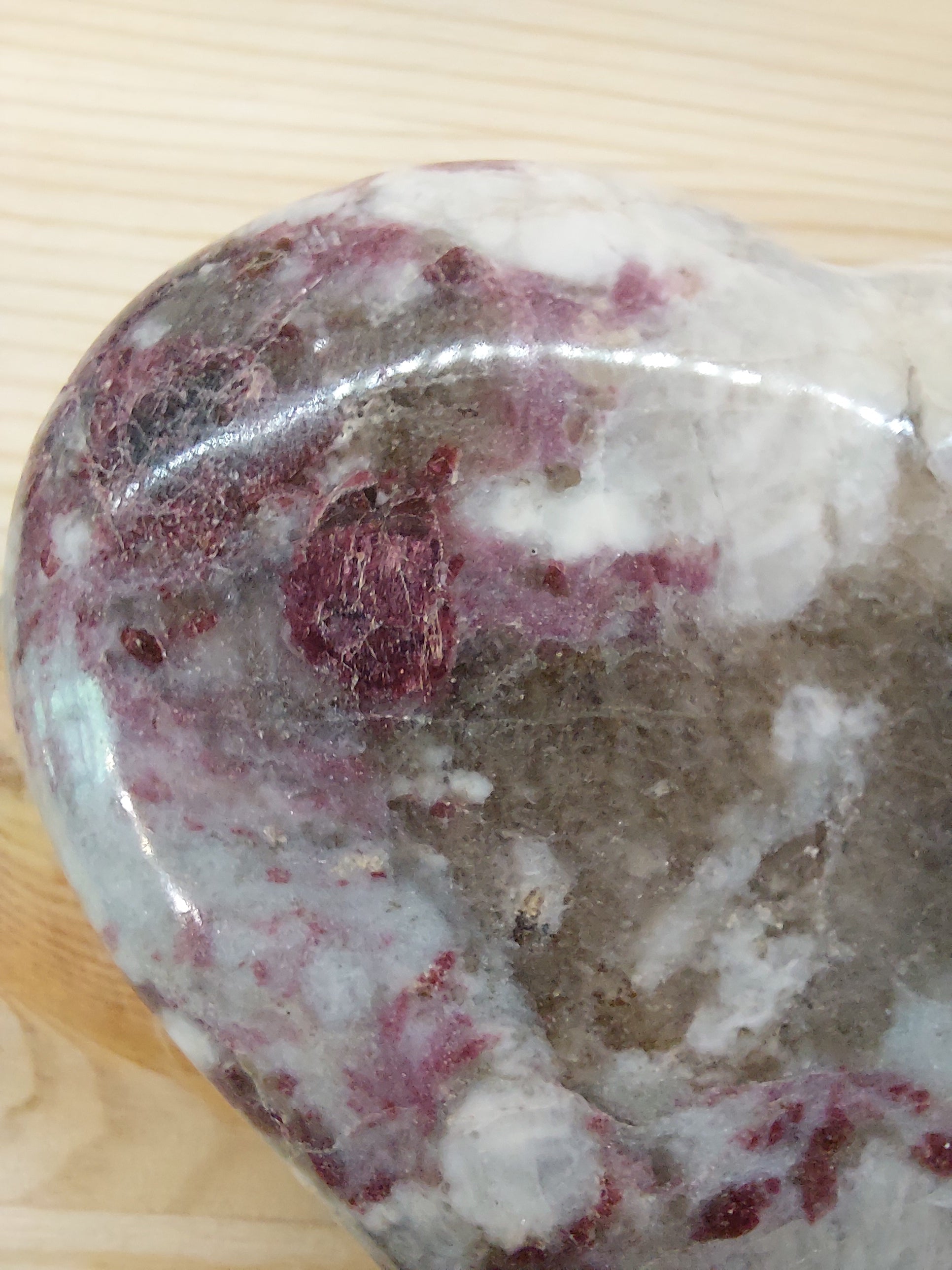 Rubellite Heart (Red/Pink Tourmaline) - 8.85cm (width)
