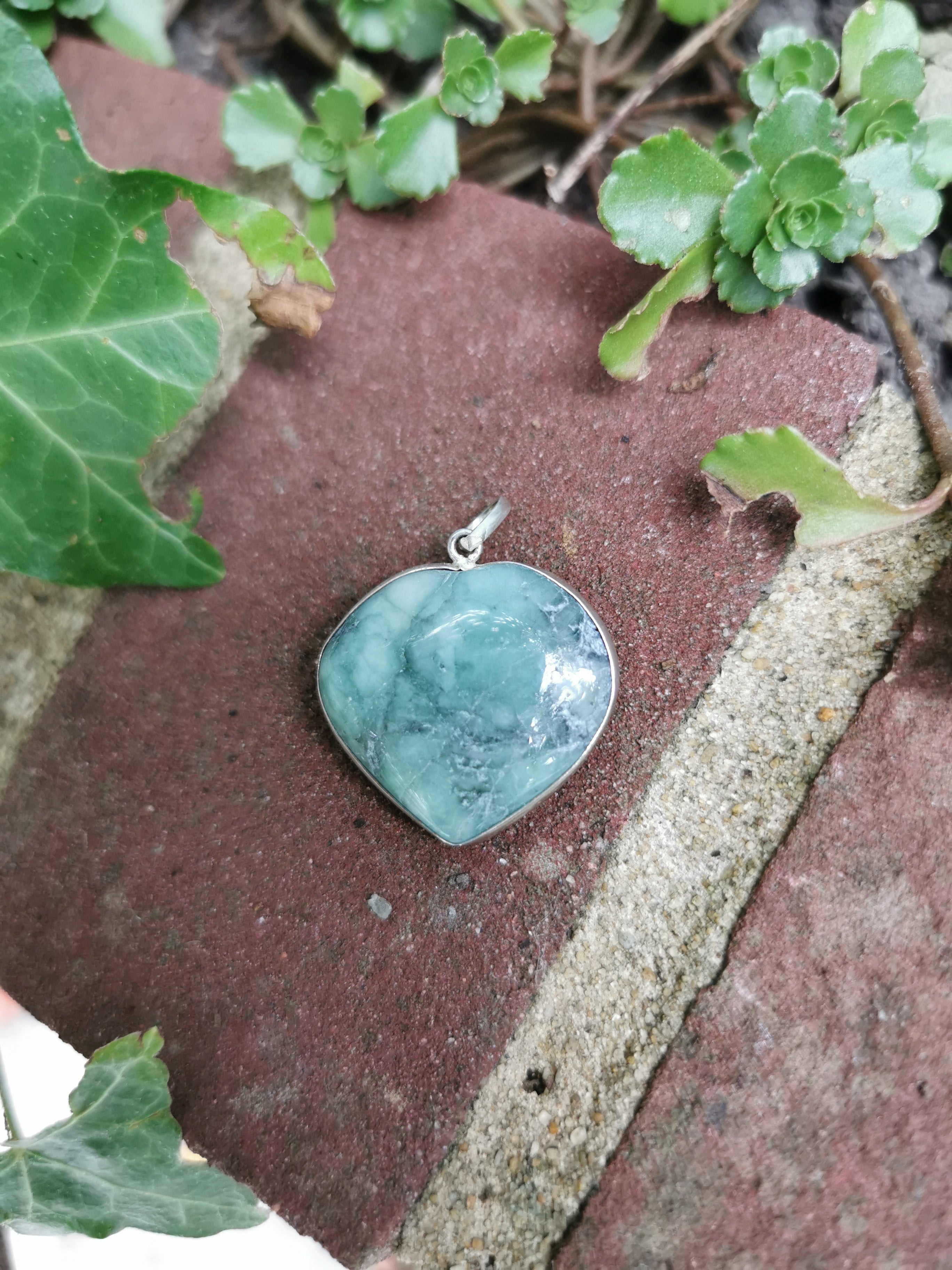Emerald Heart Pendant - 925 Sterling Silver