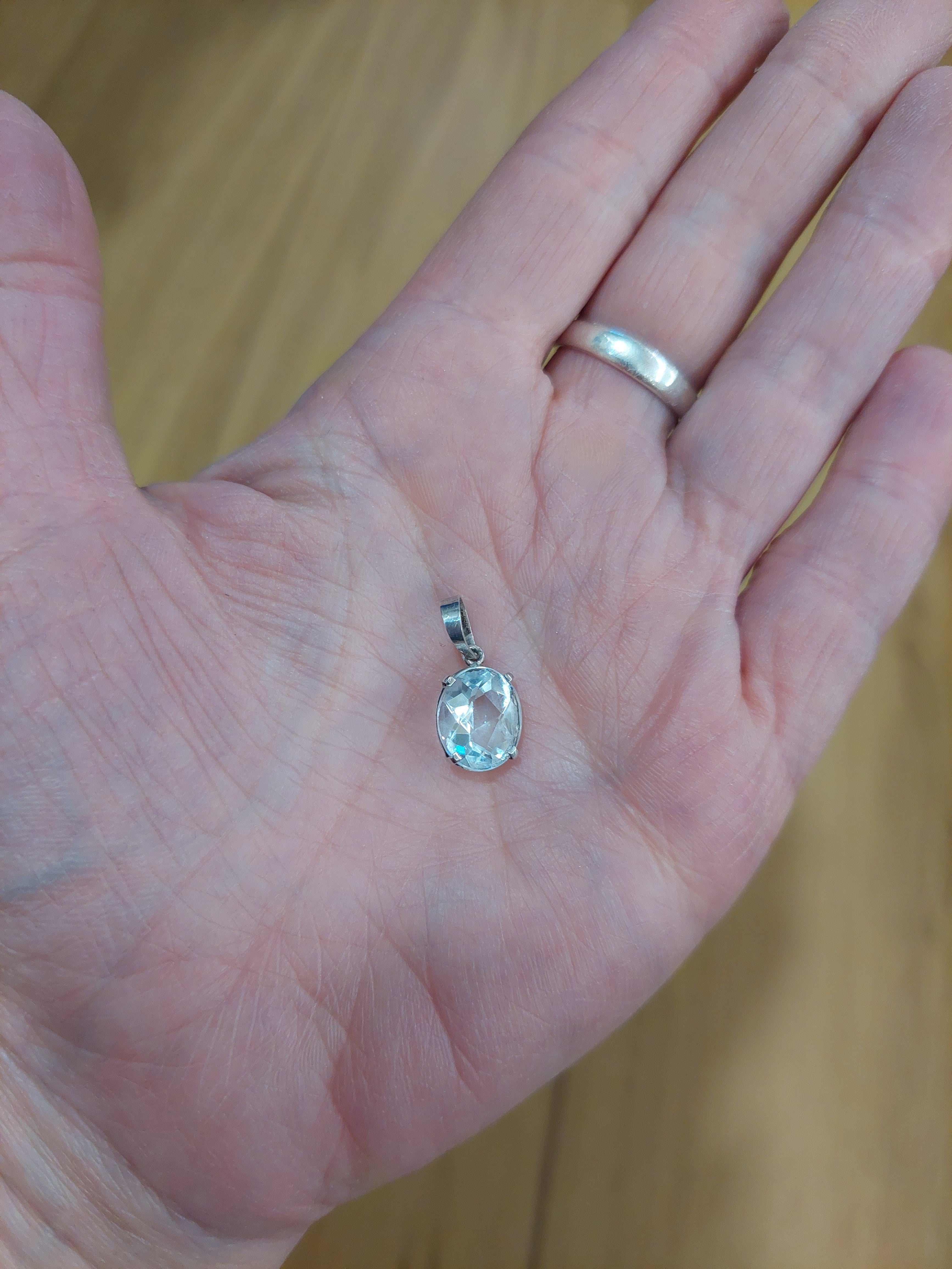 Blue Topaz Oval Pendant