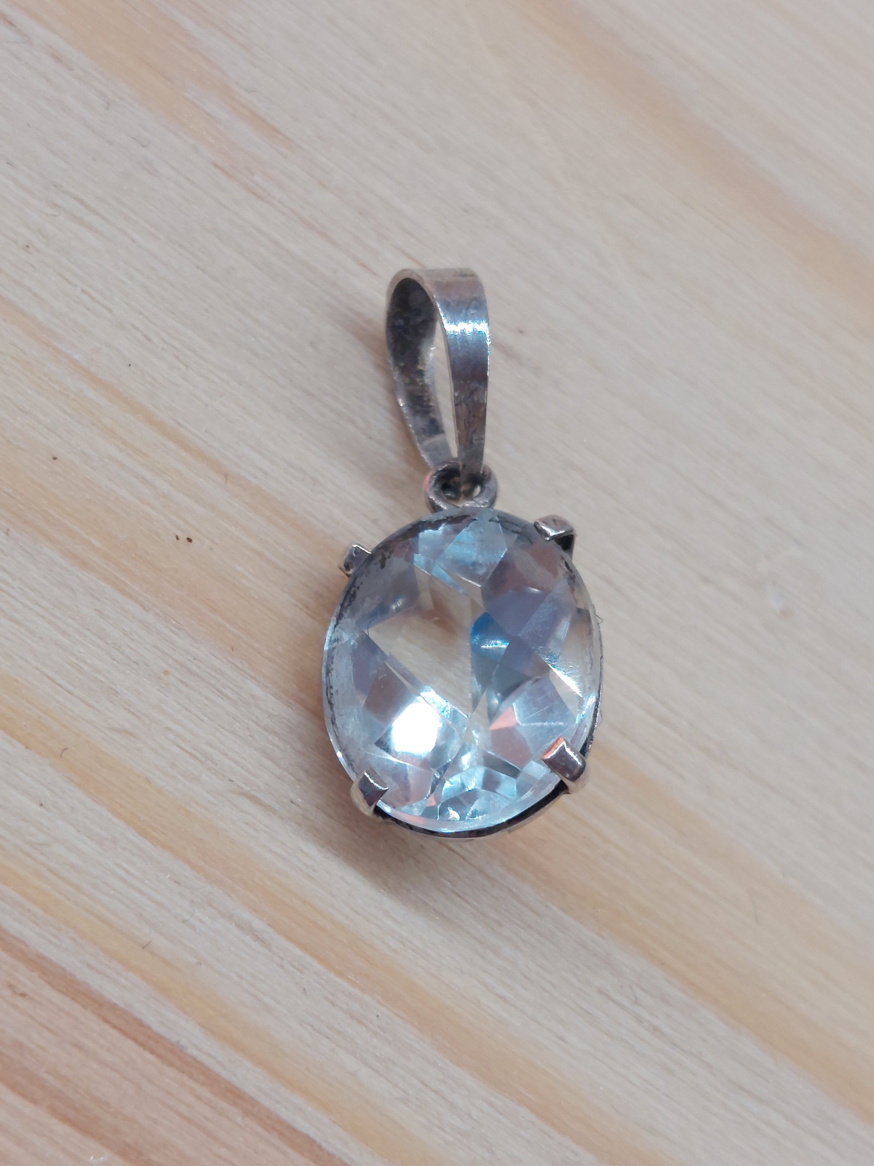 Blue Topaz Oval Pendant