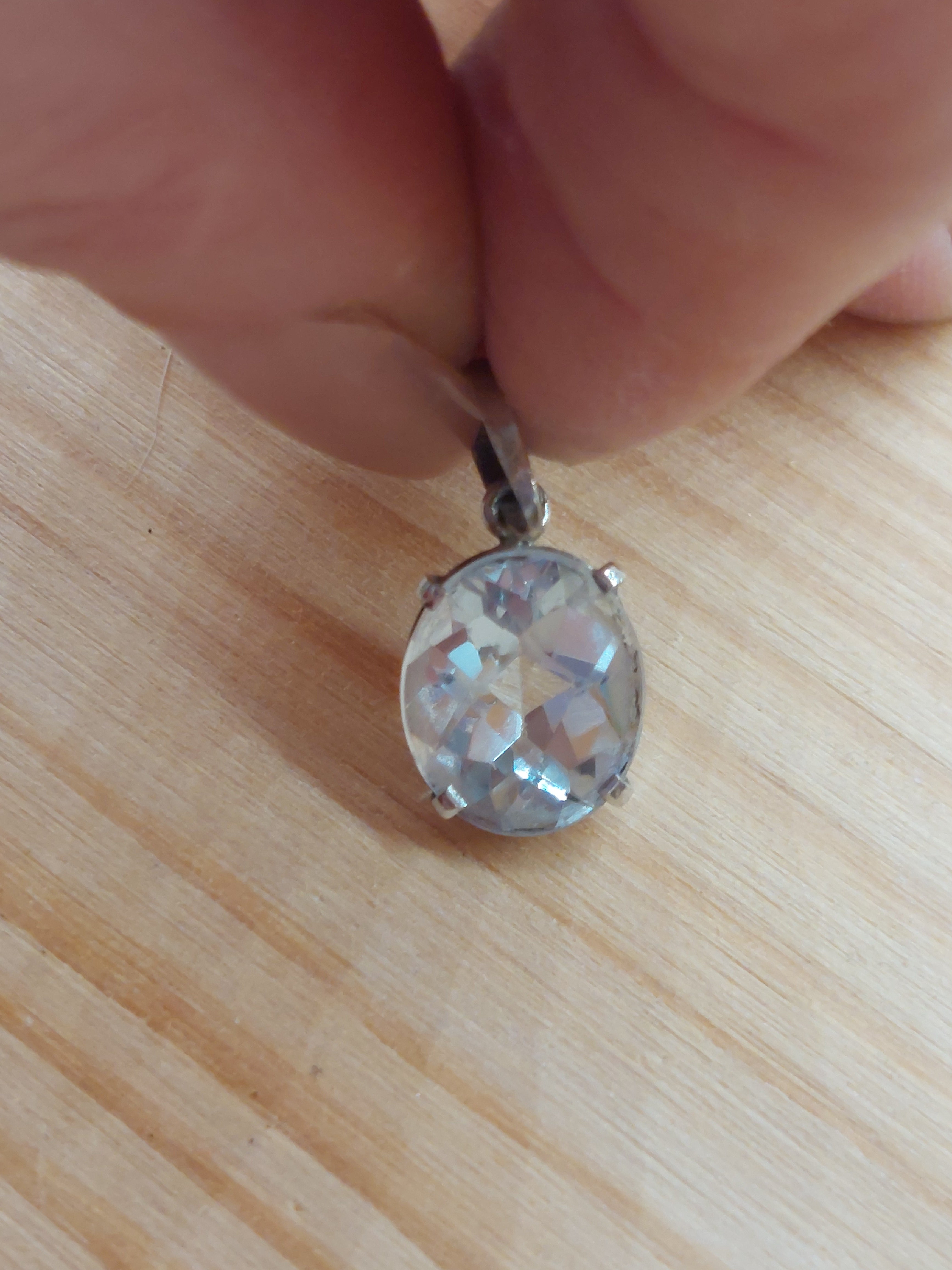 Blue Topaz Oval Pendant