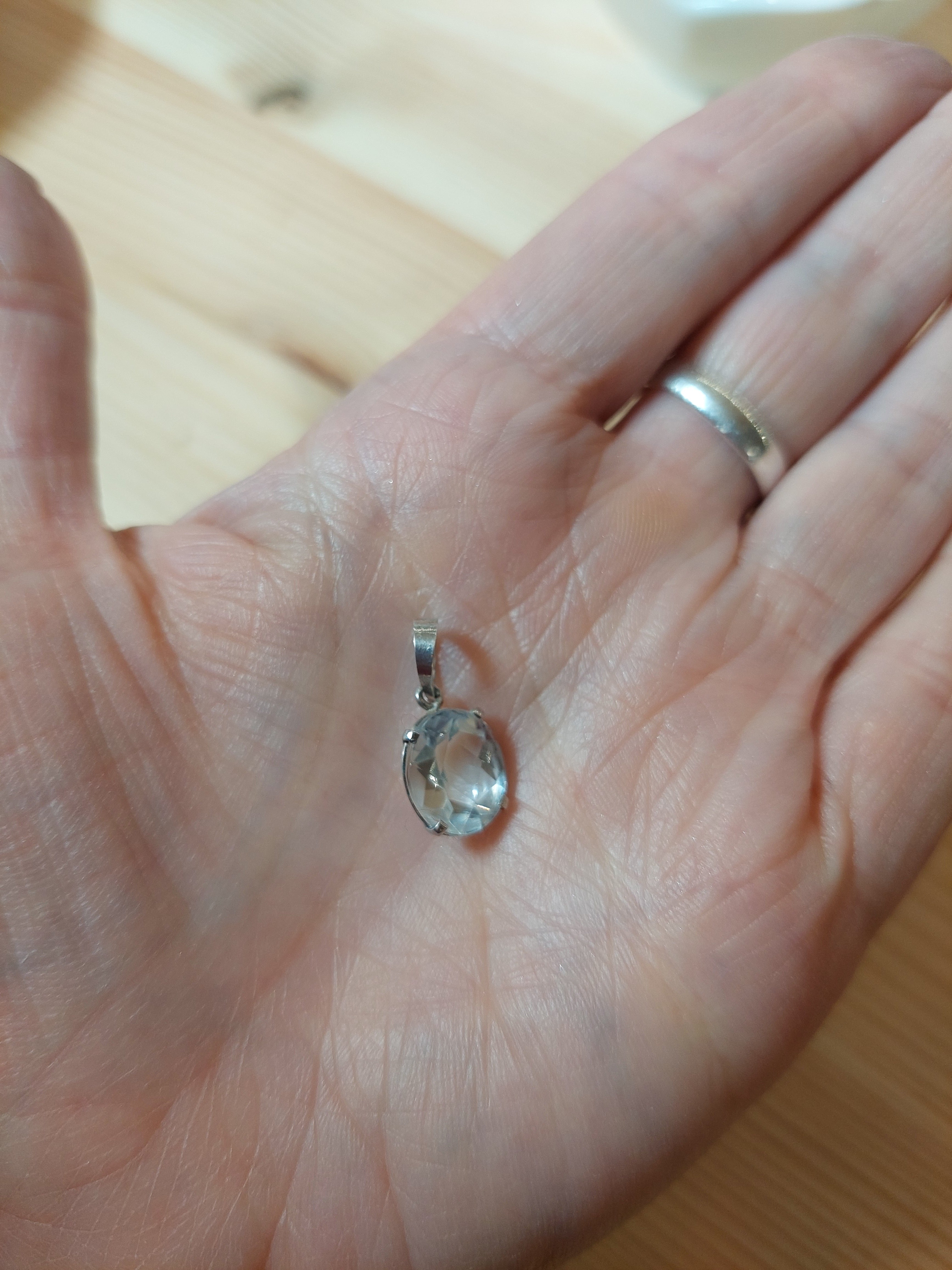 Blue Topaz Oval Pendant