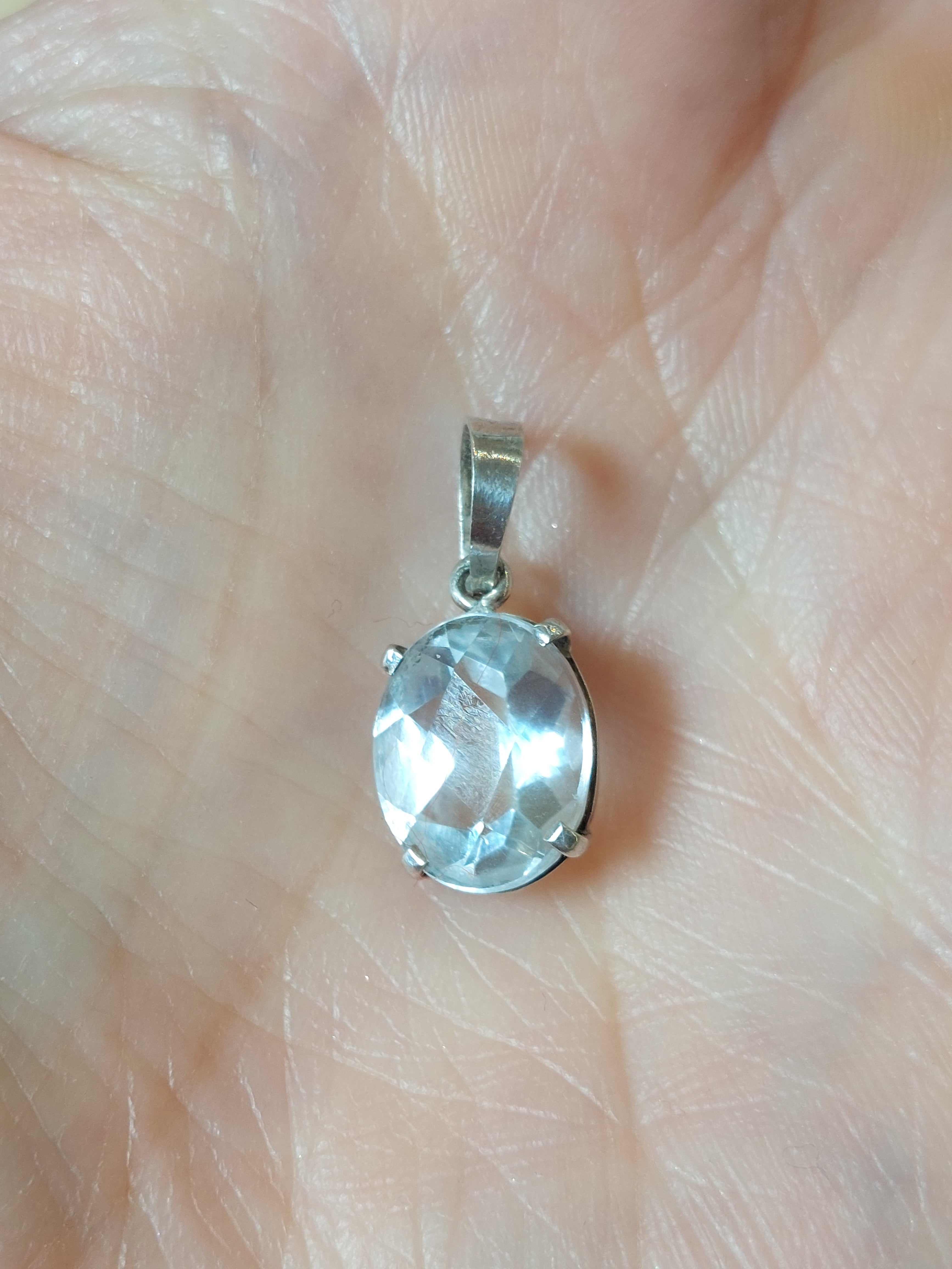 Blue Topaz Oval Pendant