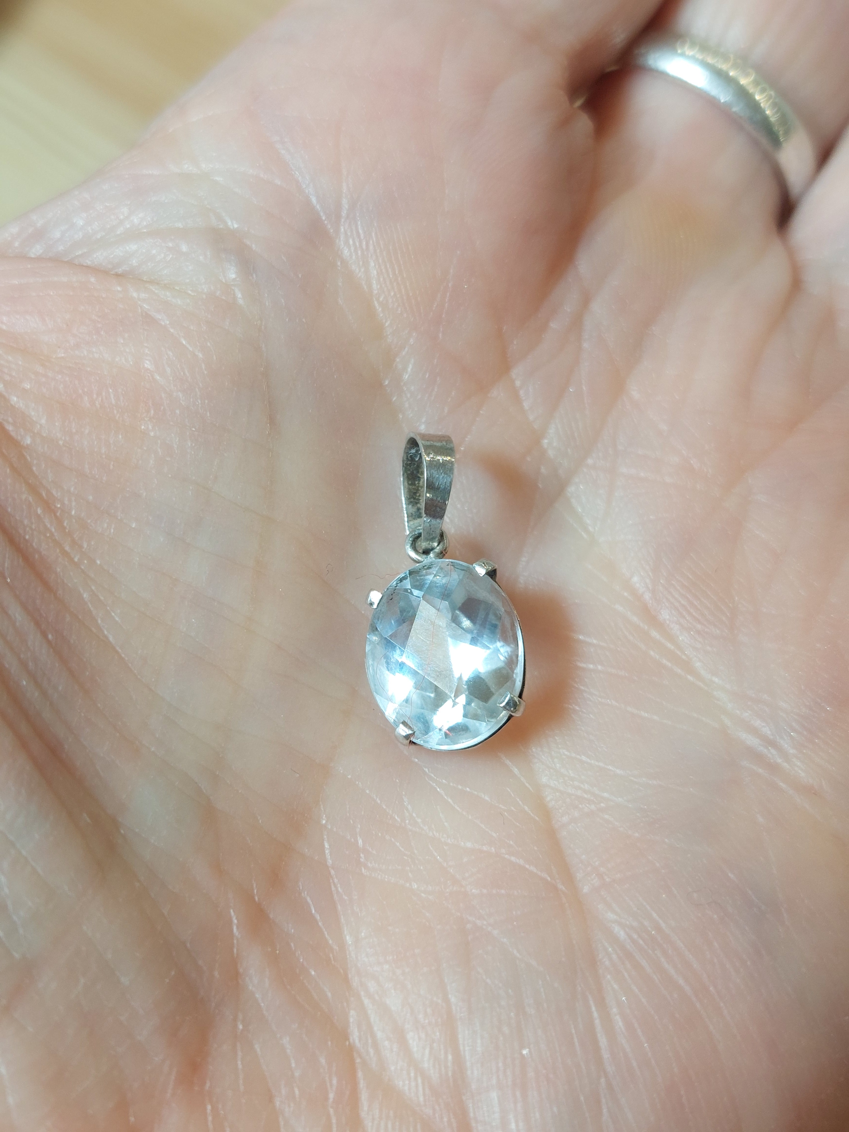 Blue Topaz Oval Pendant