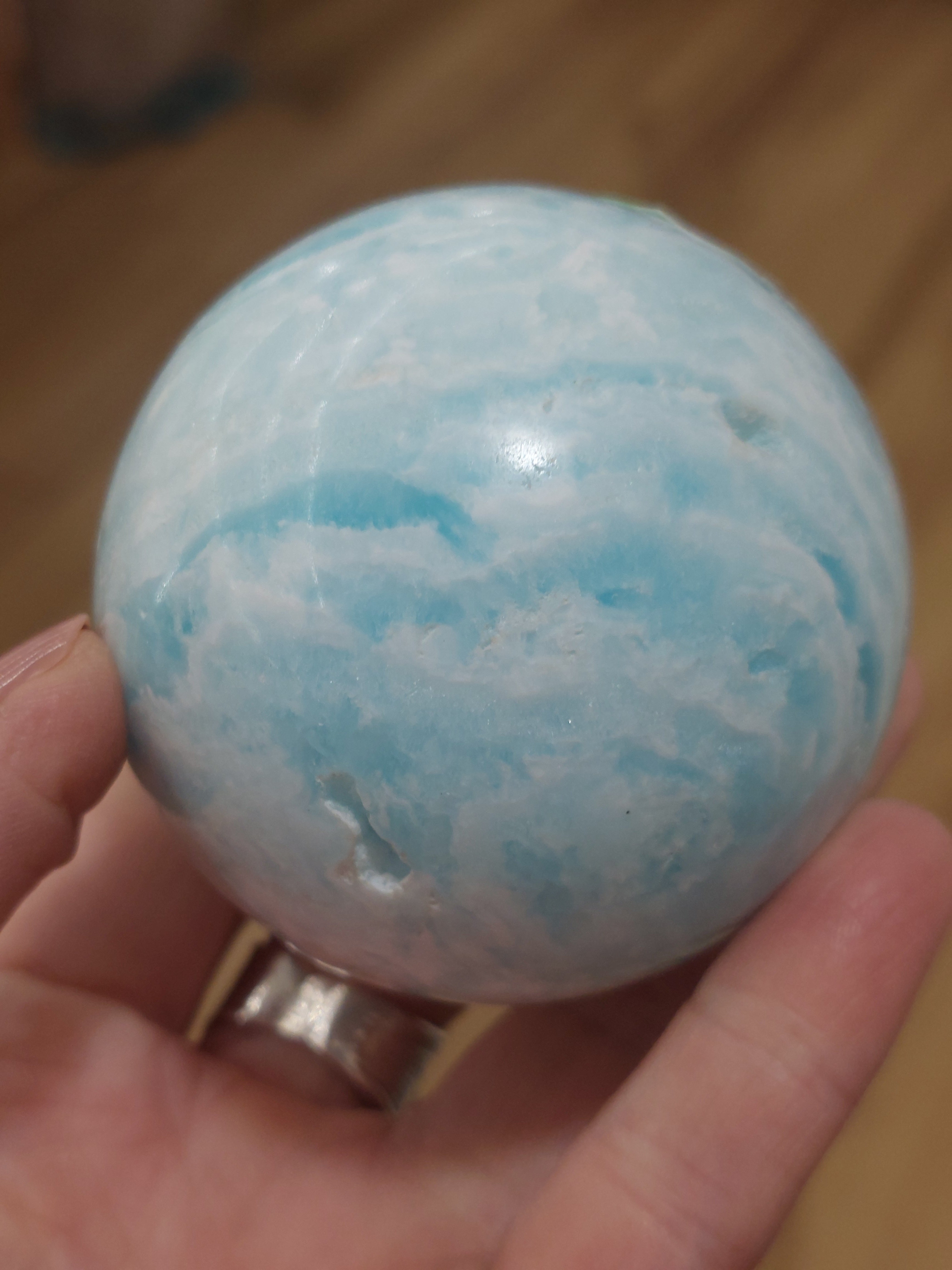 Carribean Calcite Sphere - 6.2cm (diameter)