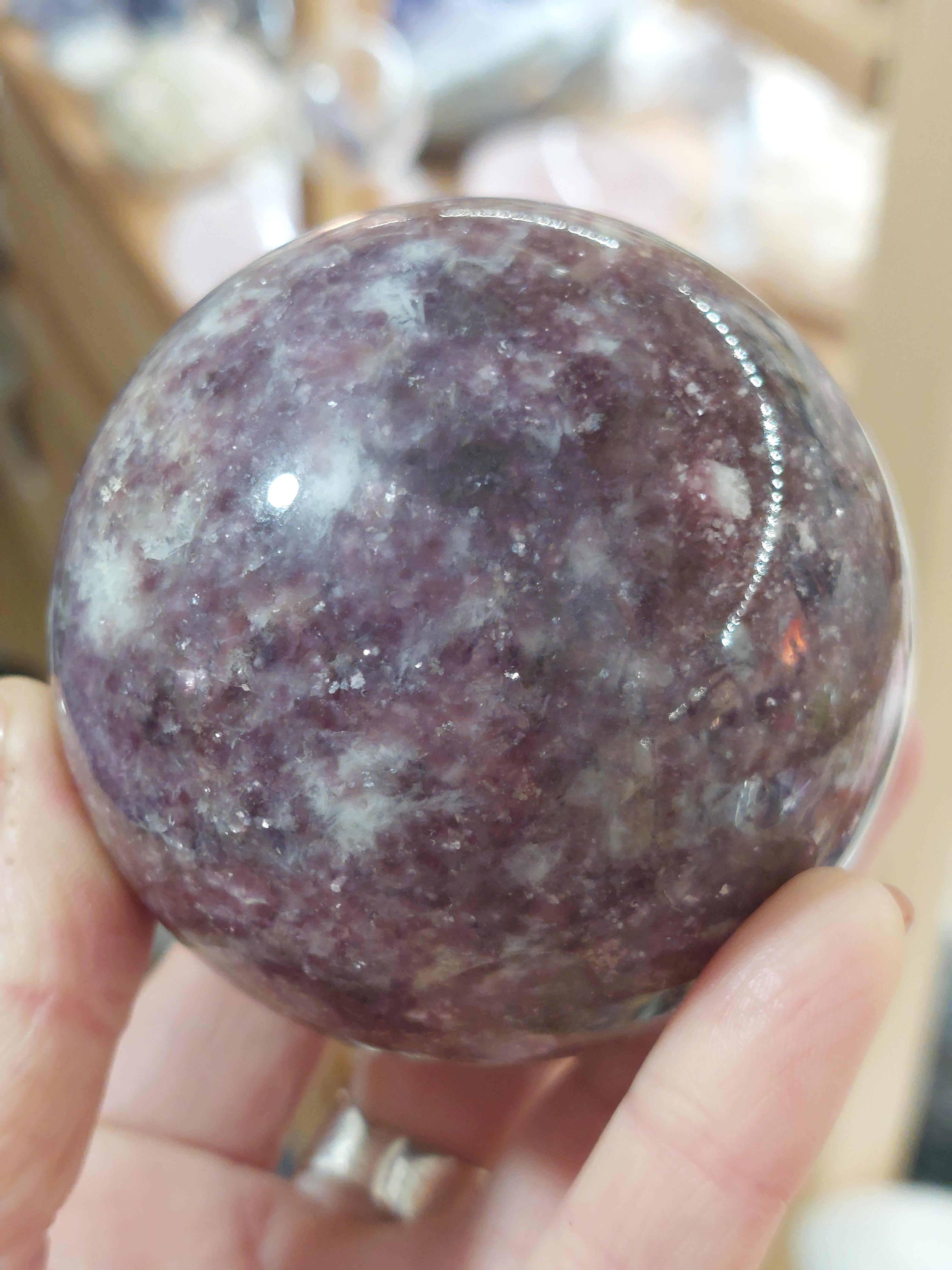 Lepidolite Sphere - 7cm (diameter)