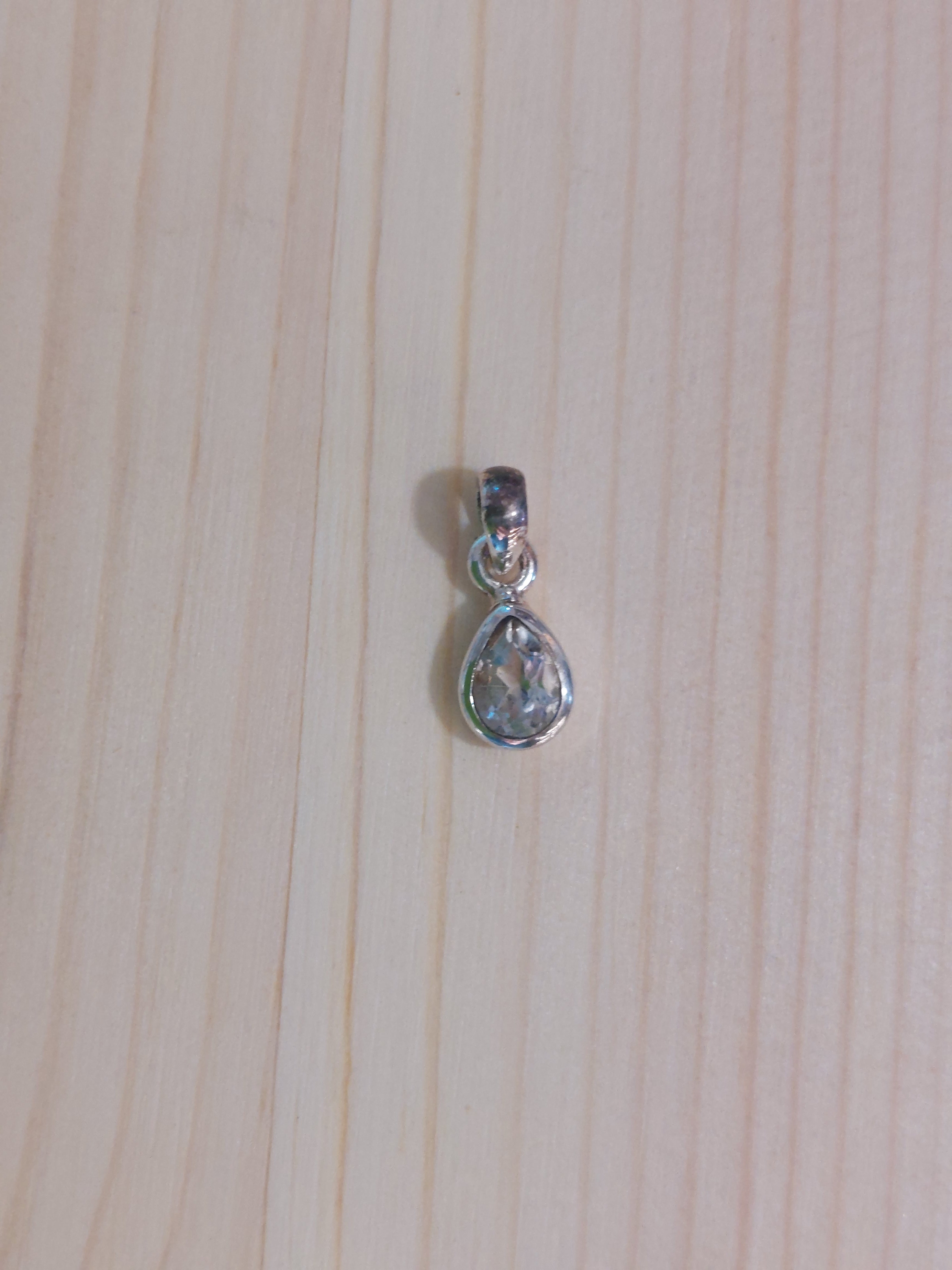 Clear Quartz Faceted Teardrop Pendant - 925 Sterling Silver