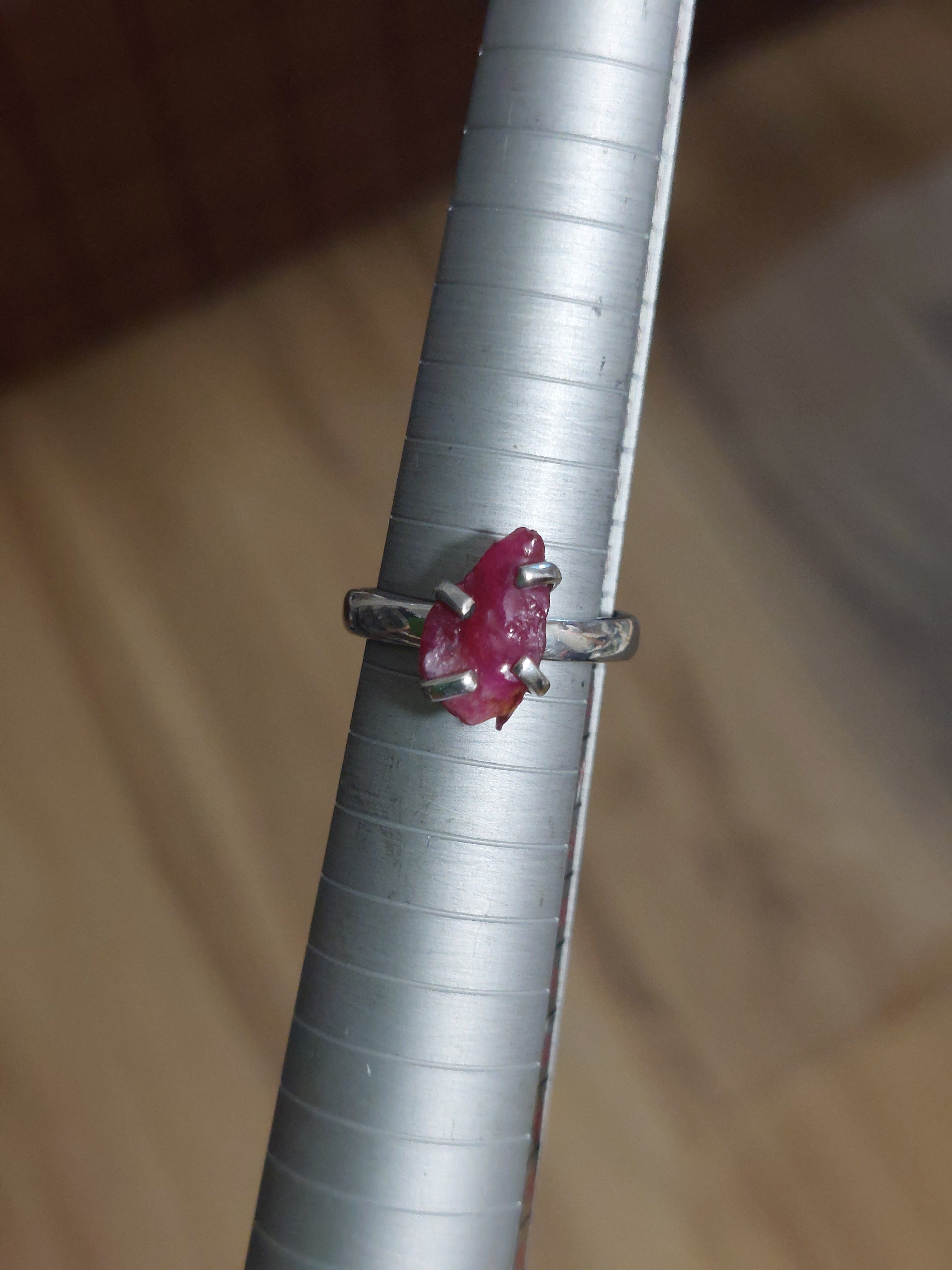 Natural Ruby Ring - Size 8 - 925 Sterling Silver