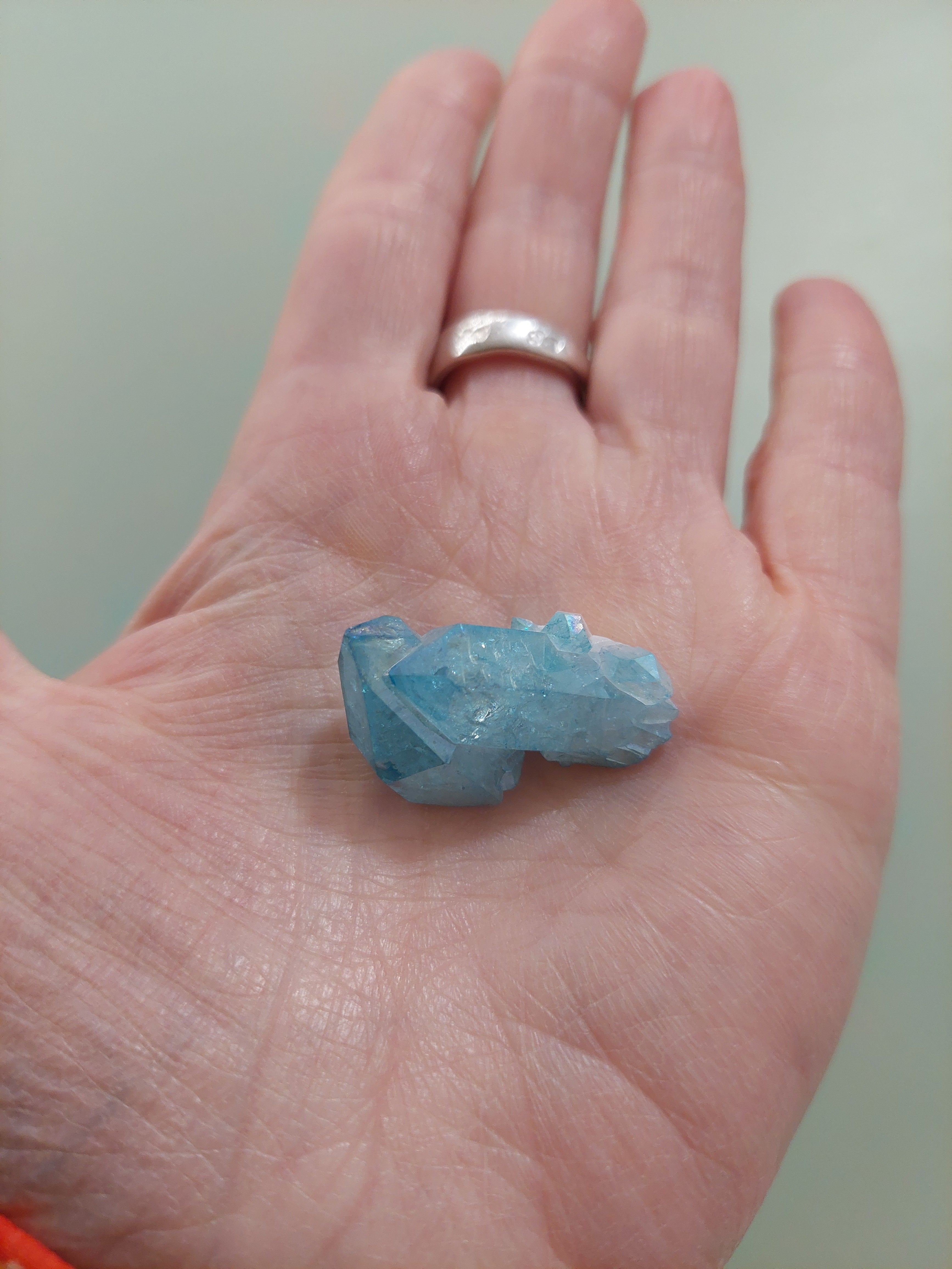 Aqua Aura Quartz Cluster