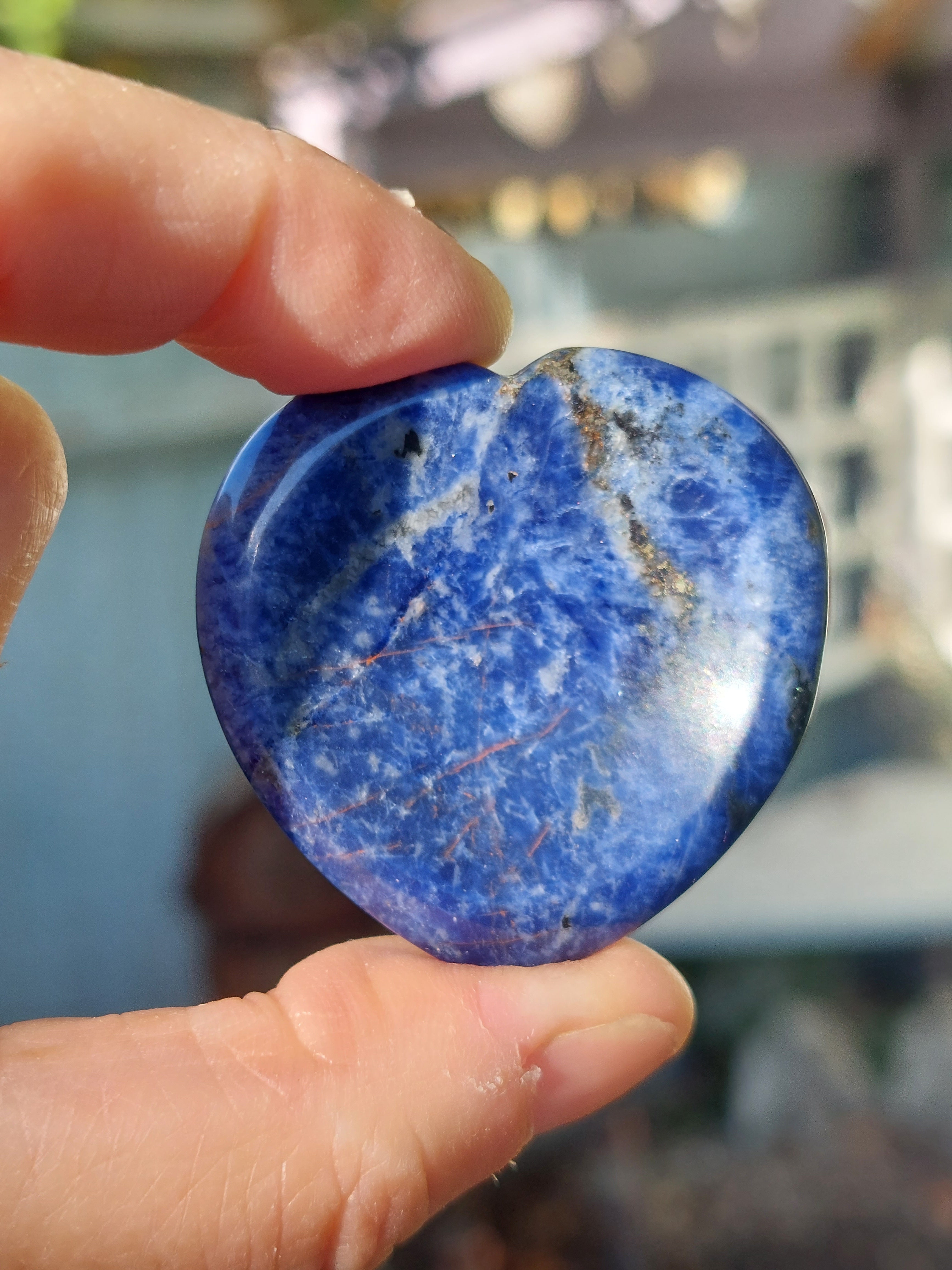 Sodalite Heart Shaped Thumb Stone