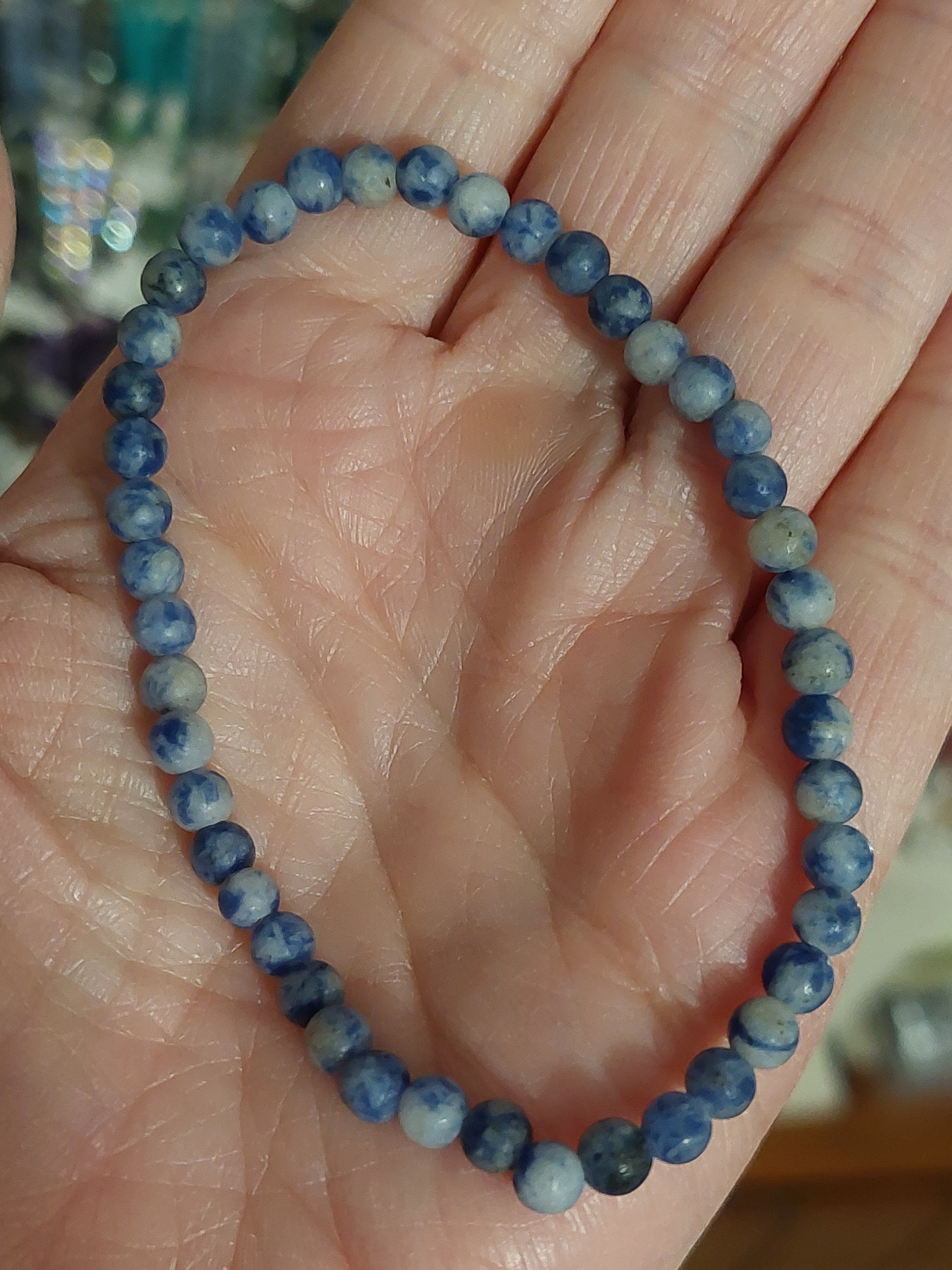 Sodalite Round Bead Frosted Matte Bracelet - 4mm Bead