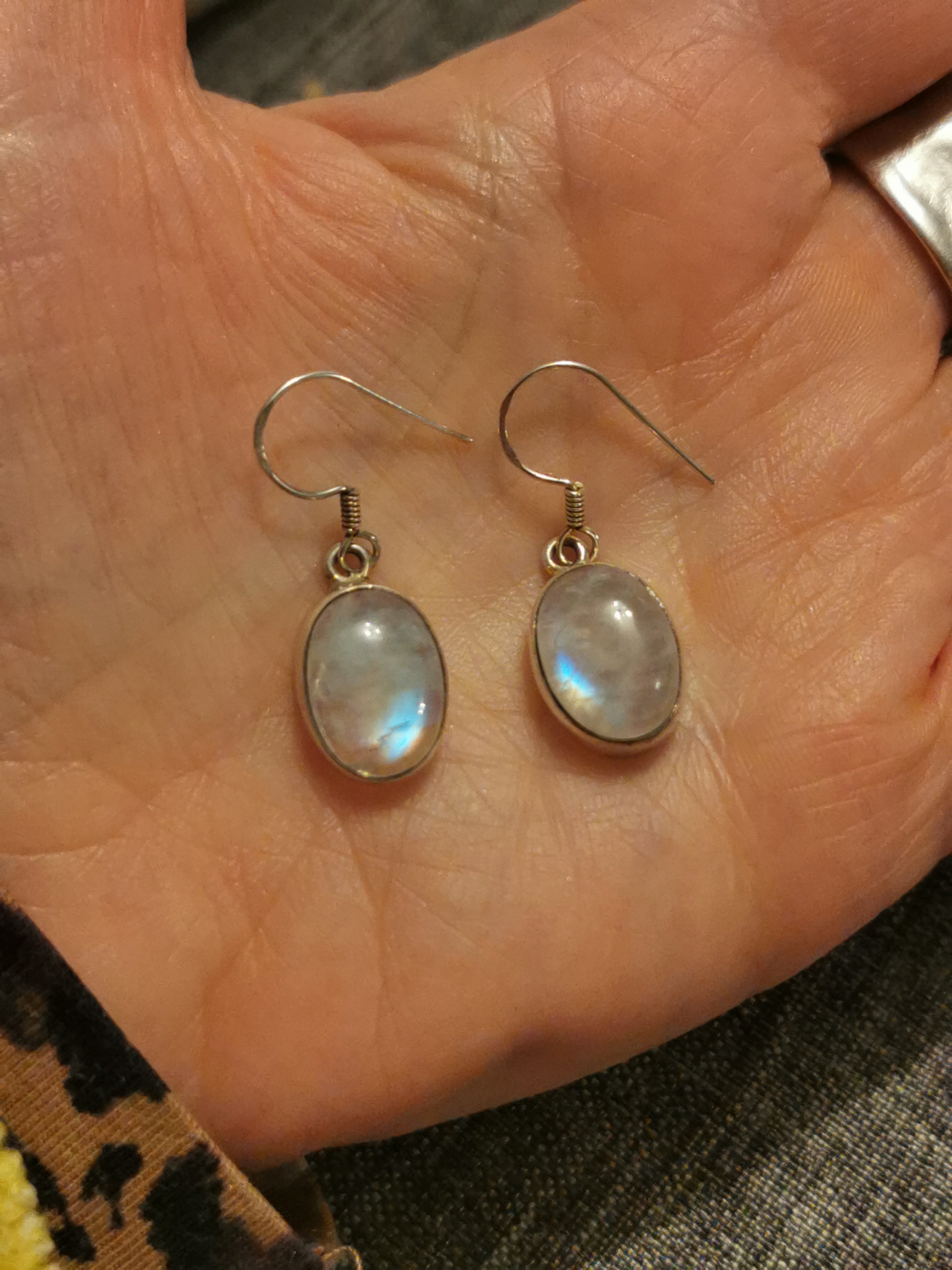 Labradorite Oval Drop Earrings