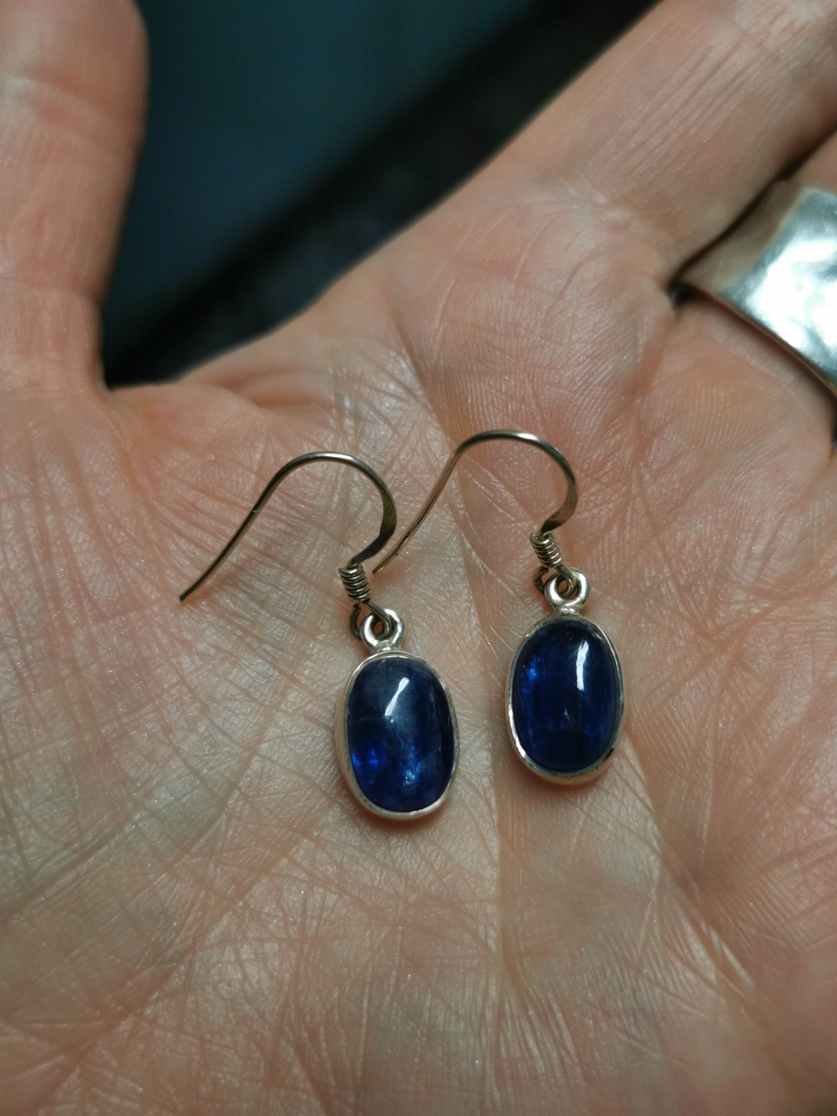 Kyanite Small Oval Drop Earrings