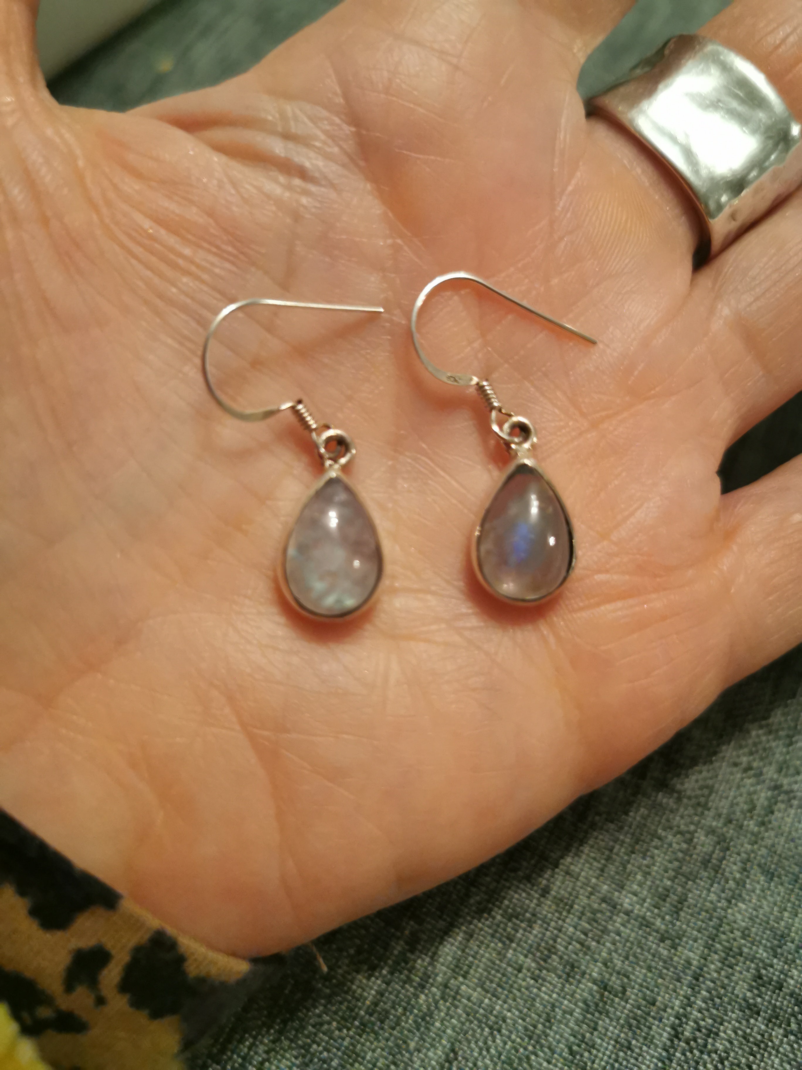 Labradorite Teardrop Drop Earrings