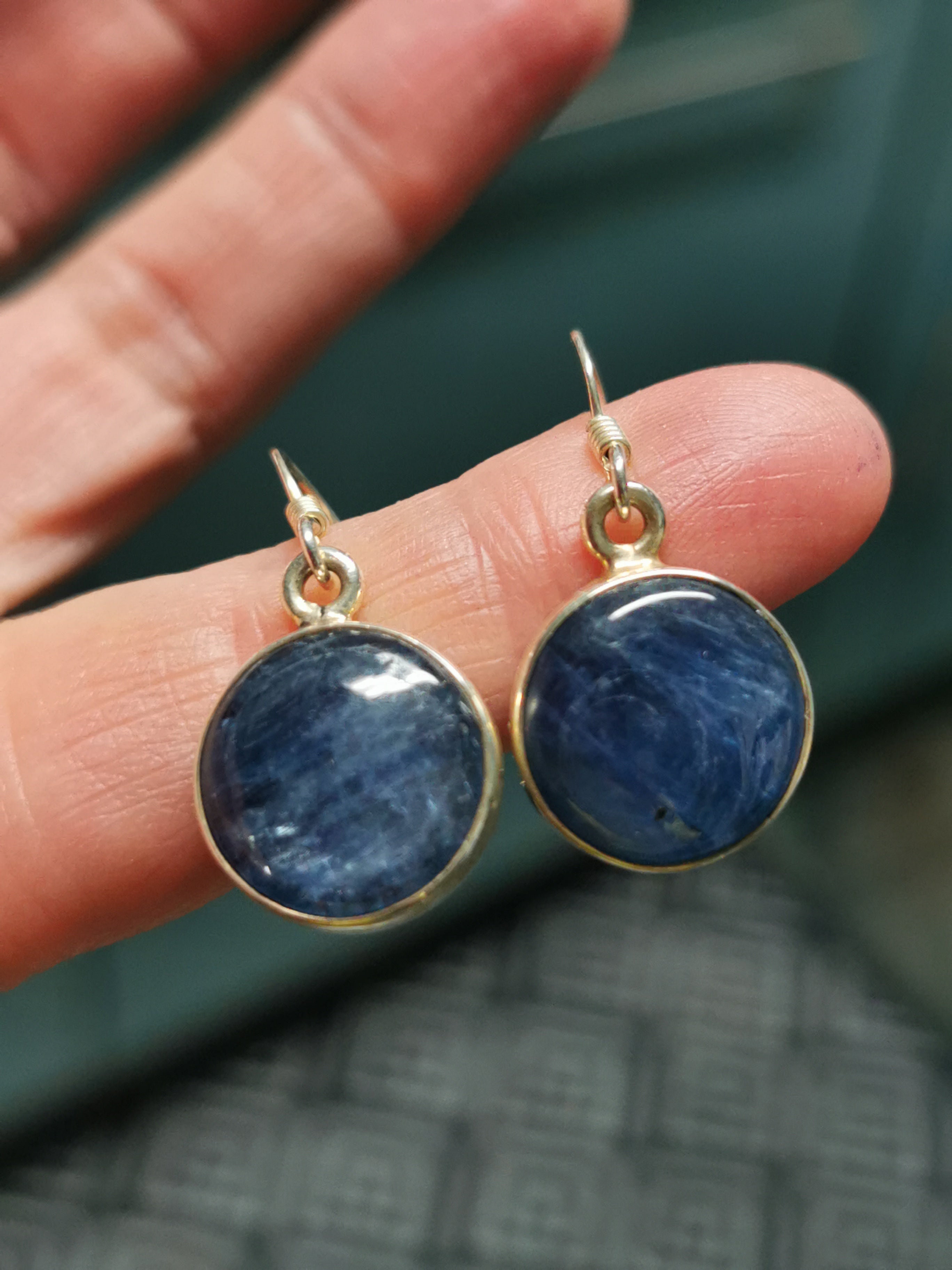 Kyanite Round Drop Earrings