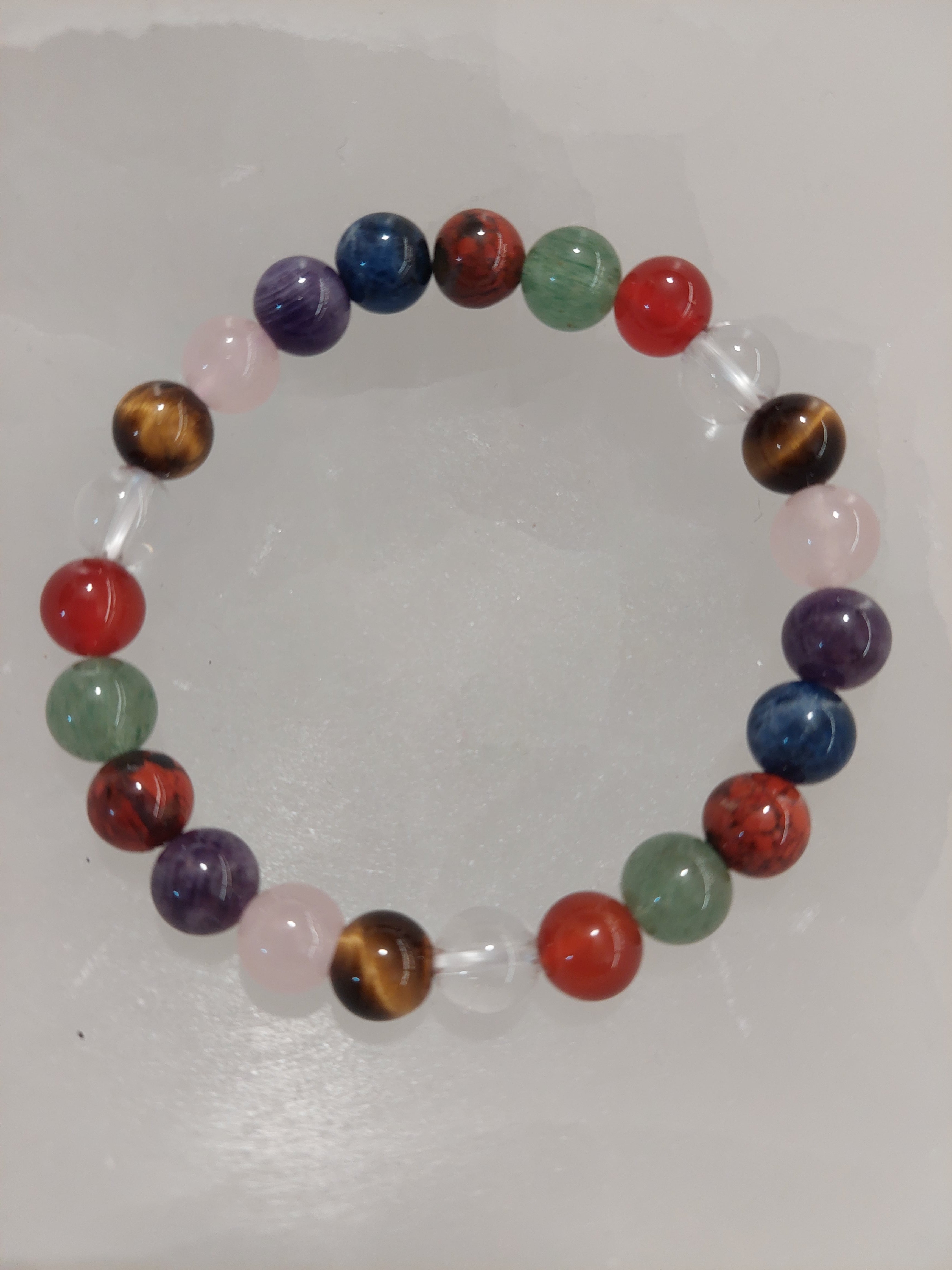 Mixed Crystal Round Bead Bracelet - 8mm Bead