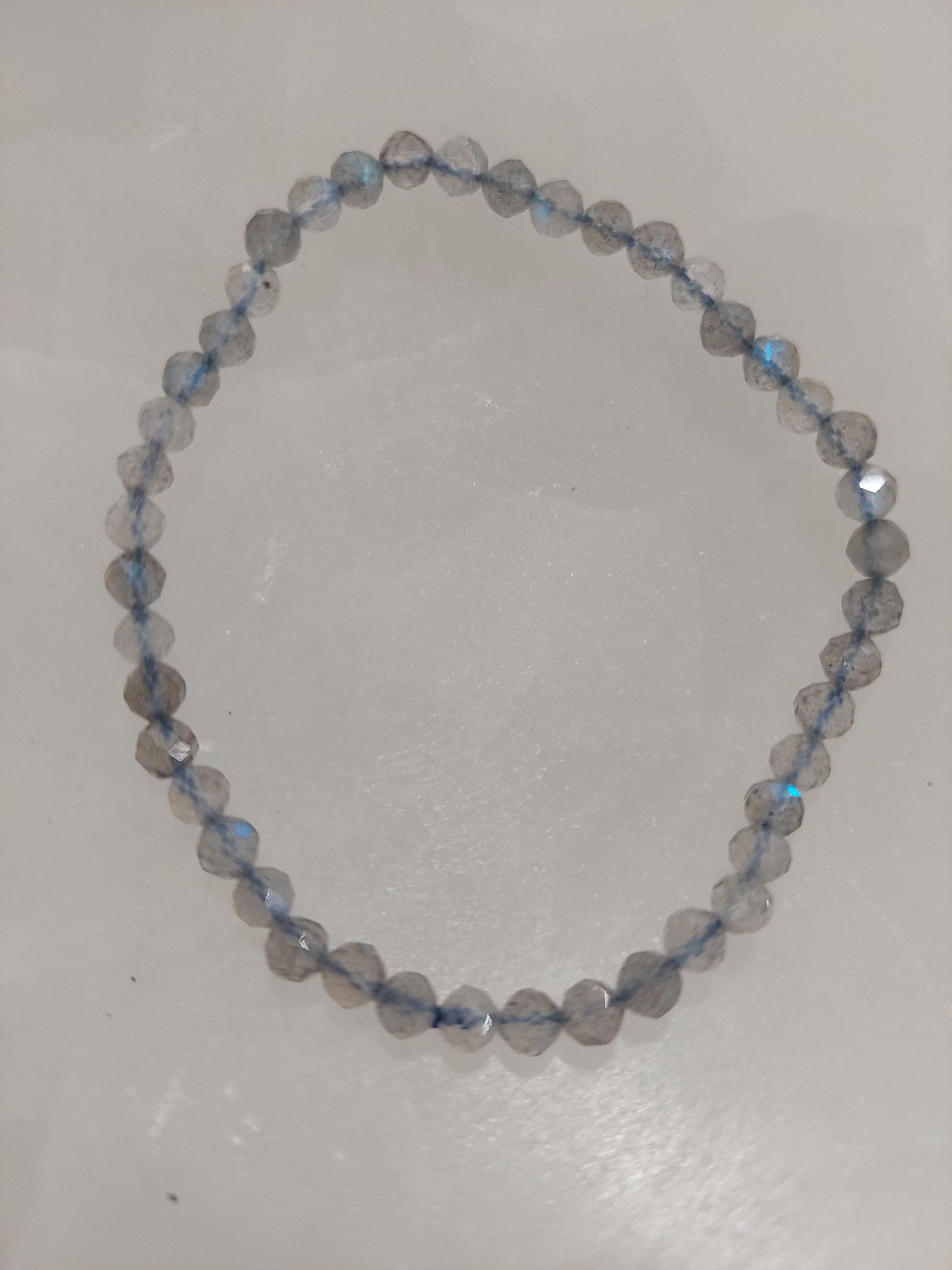 Labradorite Faceted Bead Bracelet - 4mm Bead