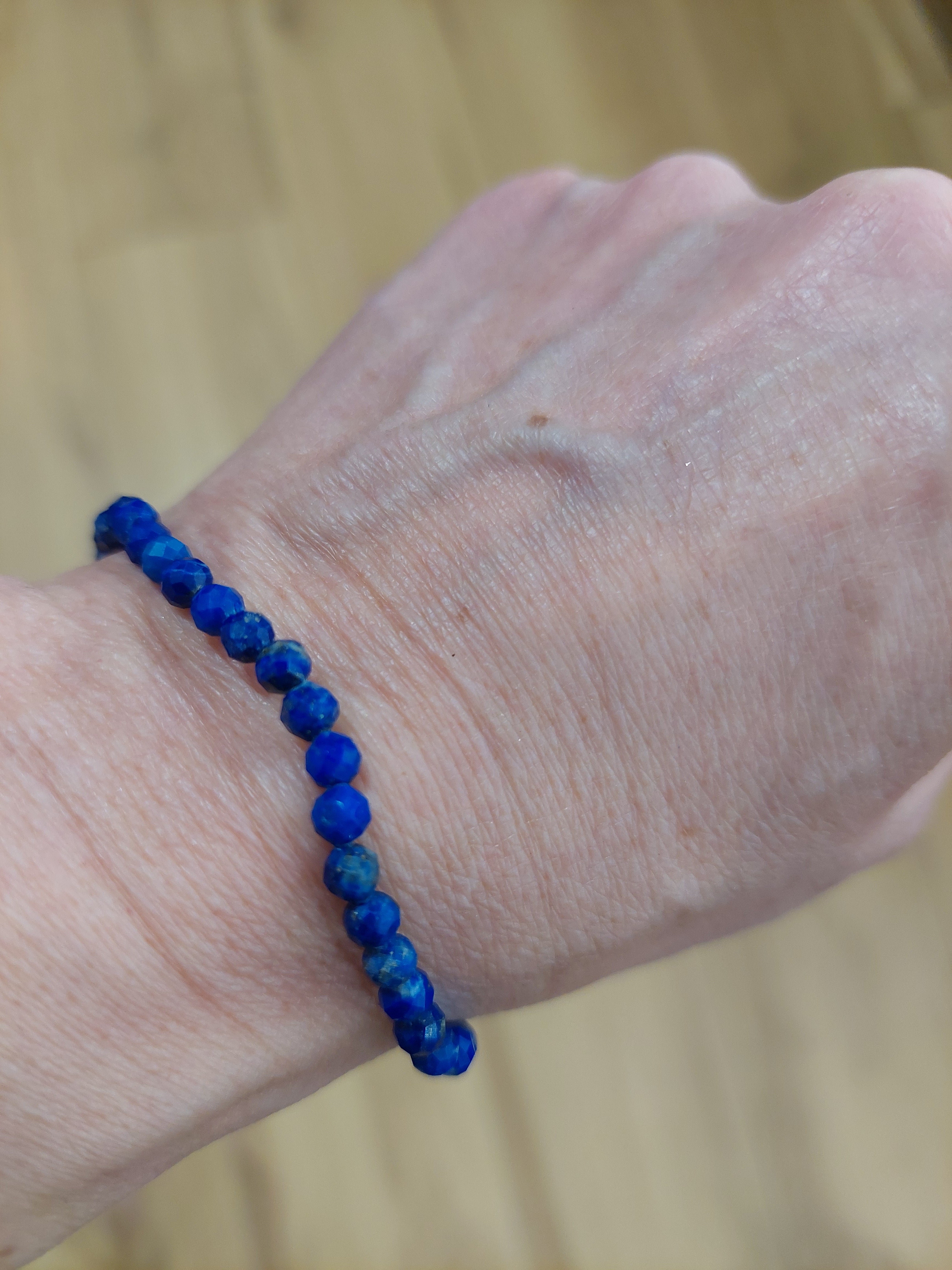 Lapis Lazuli Faceted Bead Bracelet - 4mm Bead
