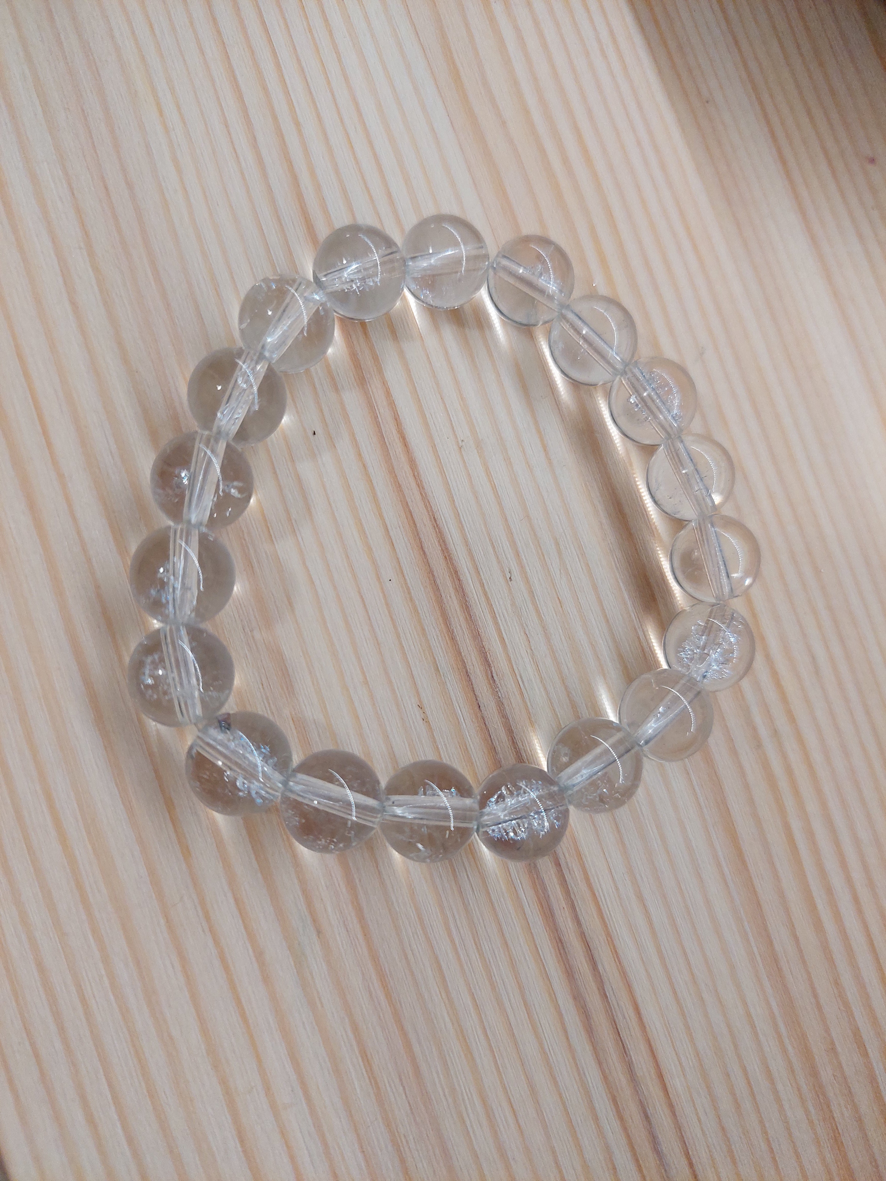 Clear Quartz Round Bead Bracelet - 10mm Bead