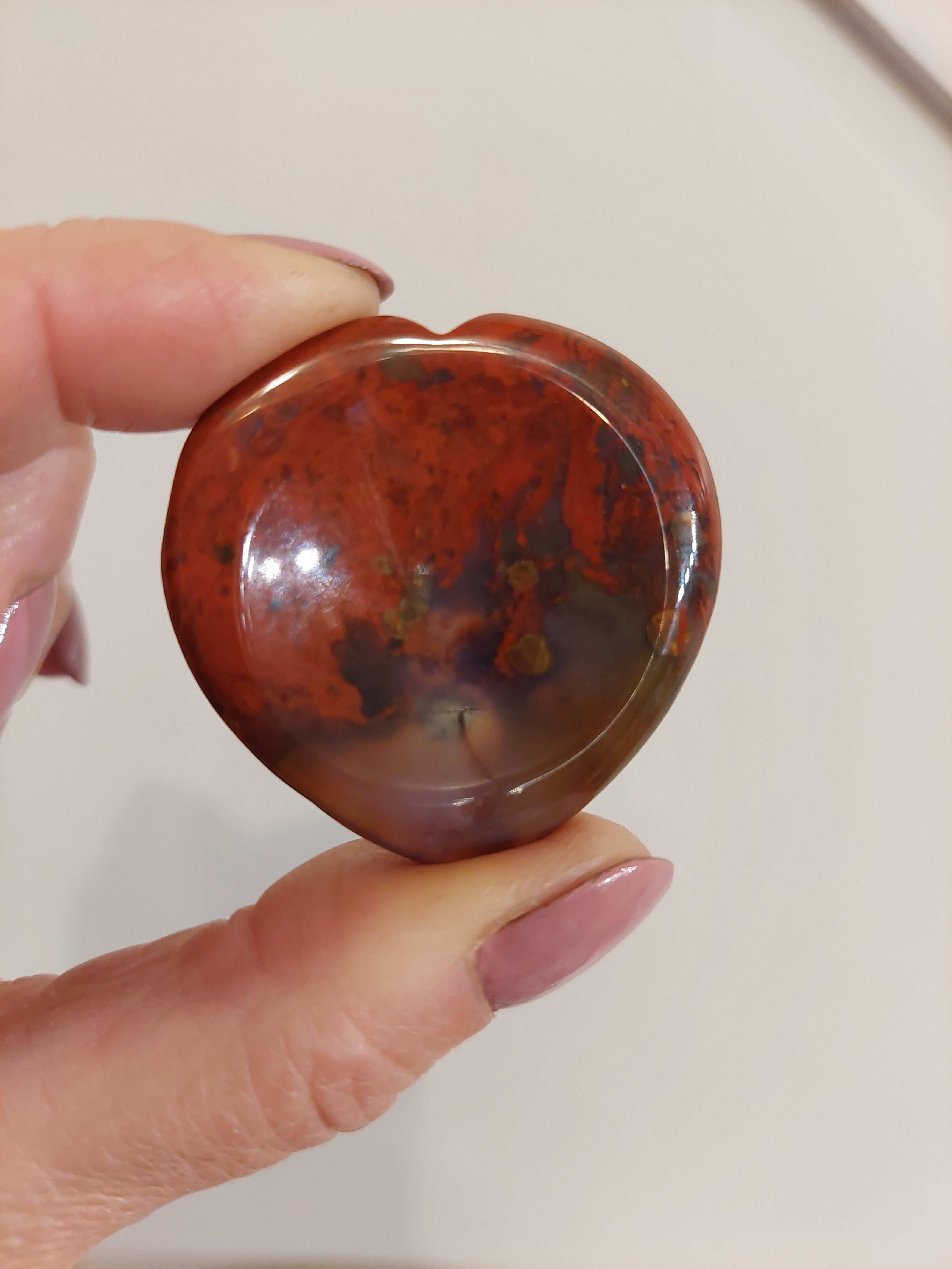 Red Jasper Heart Shaped Thumb Stone