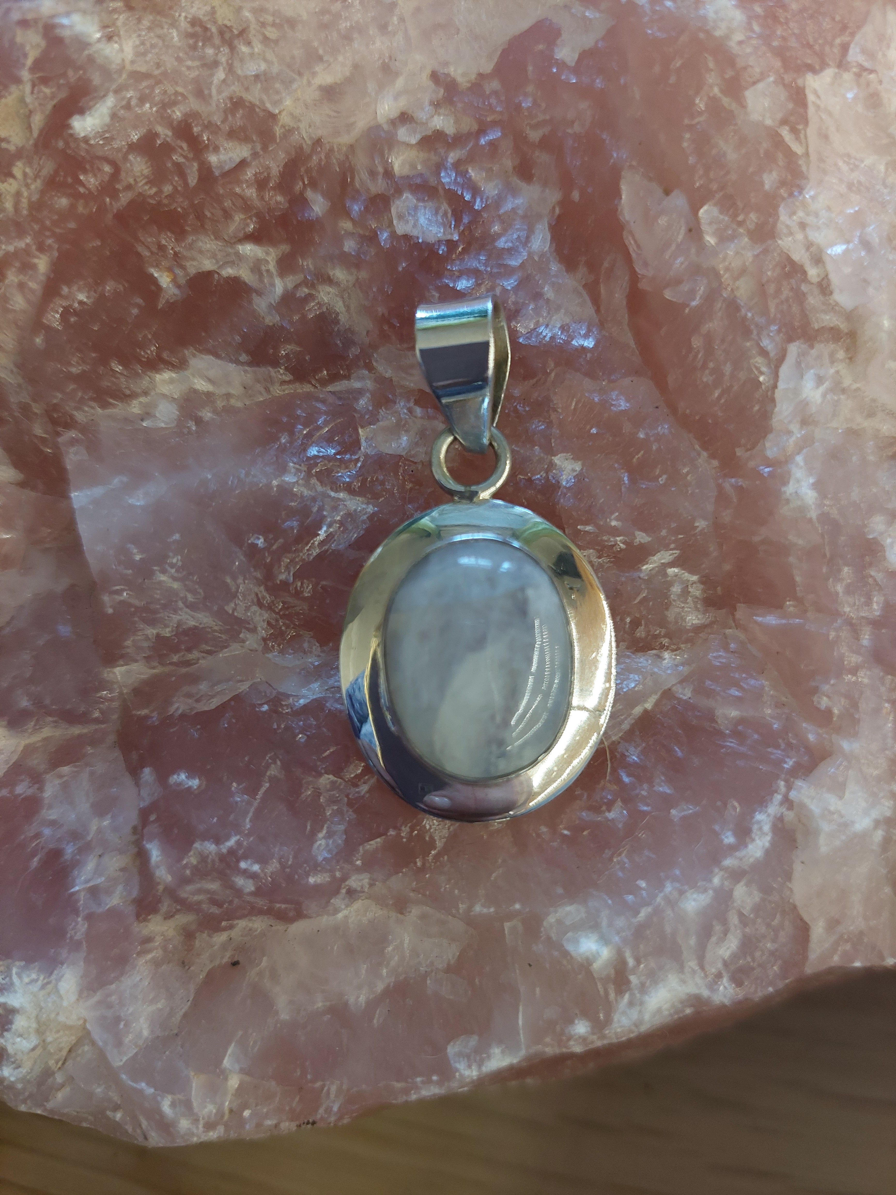 Moonstone Oval Pendant - 925 Sterling Silver