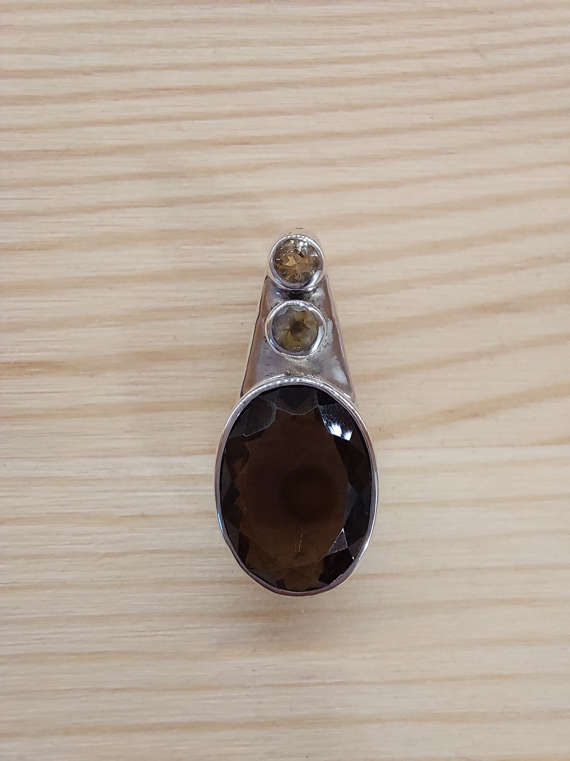 Smoky Quartz with Citrine Pendant