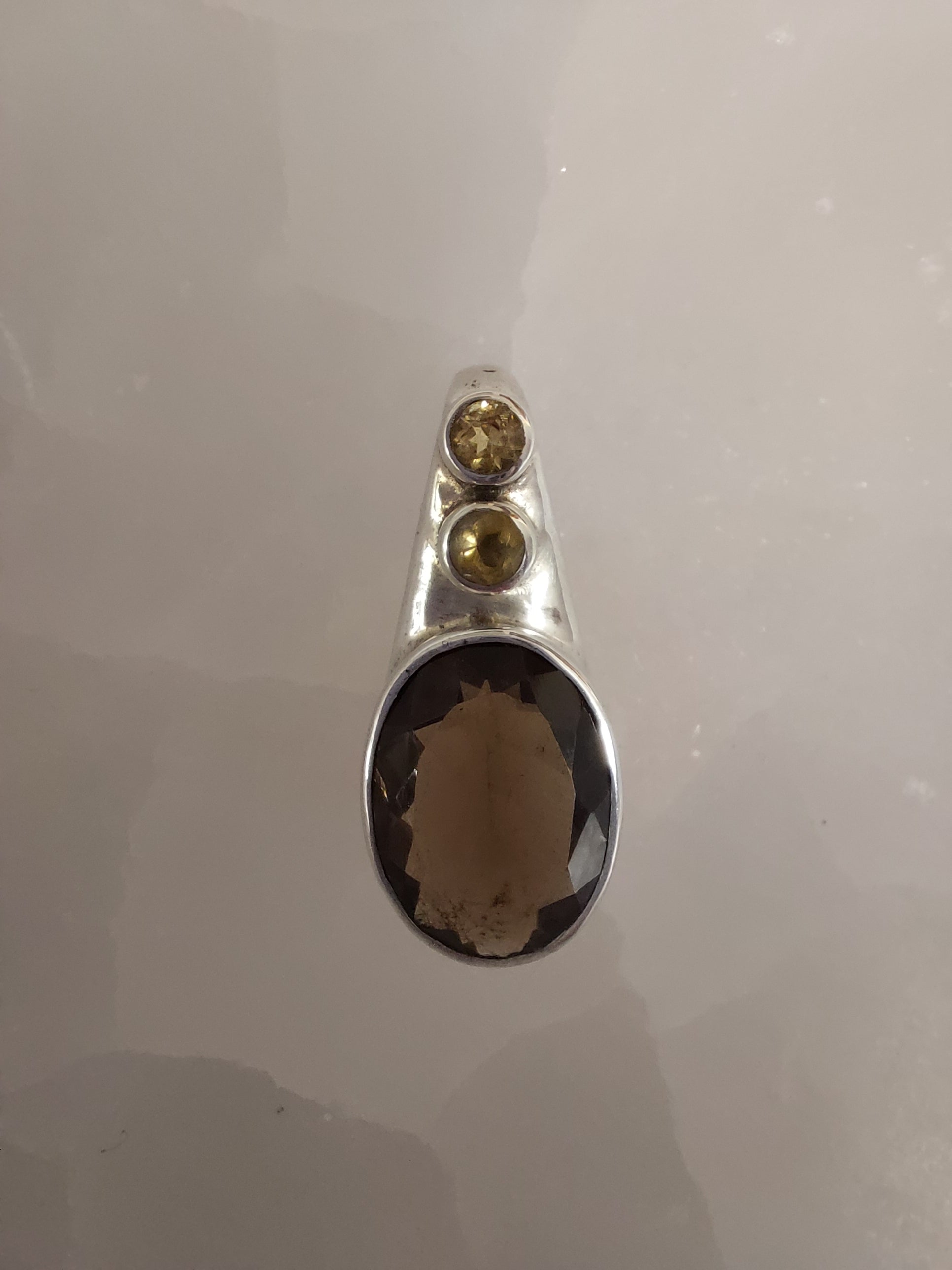 Smoky Quartz with Citrine Pendant