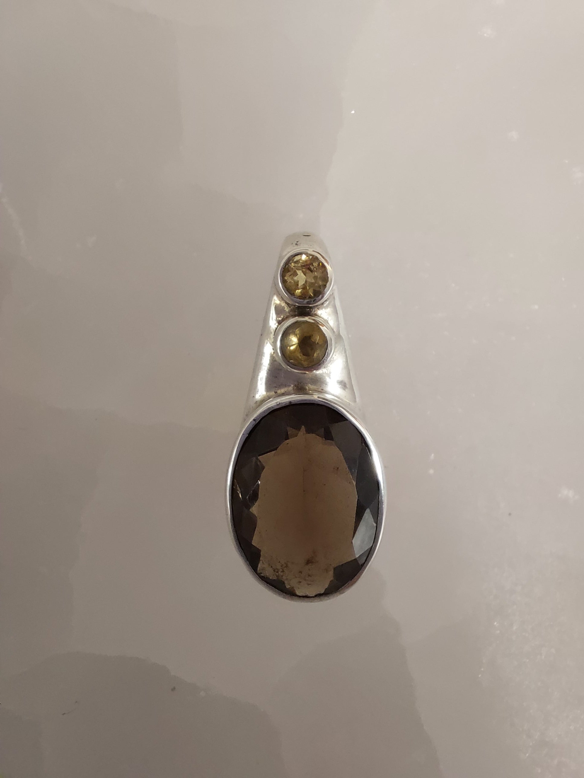 Smoky Quartz with Citrine Pendant