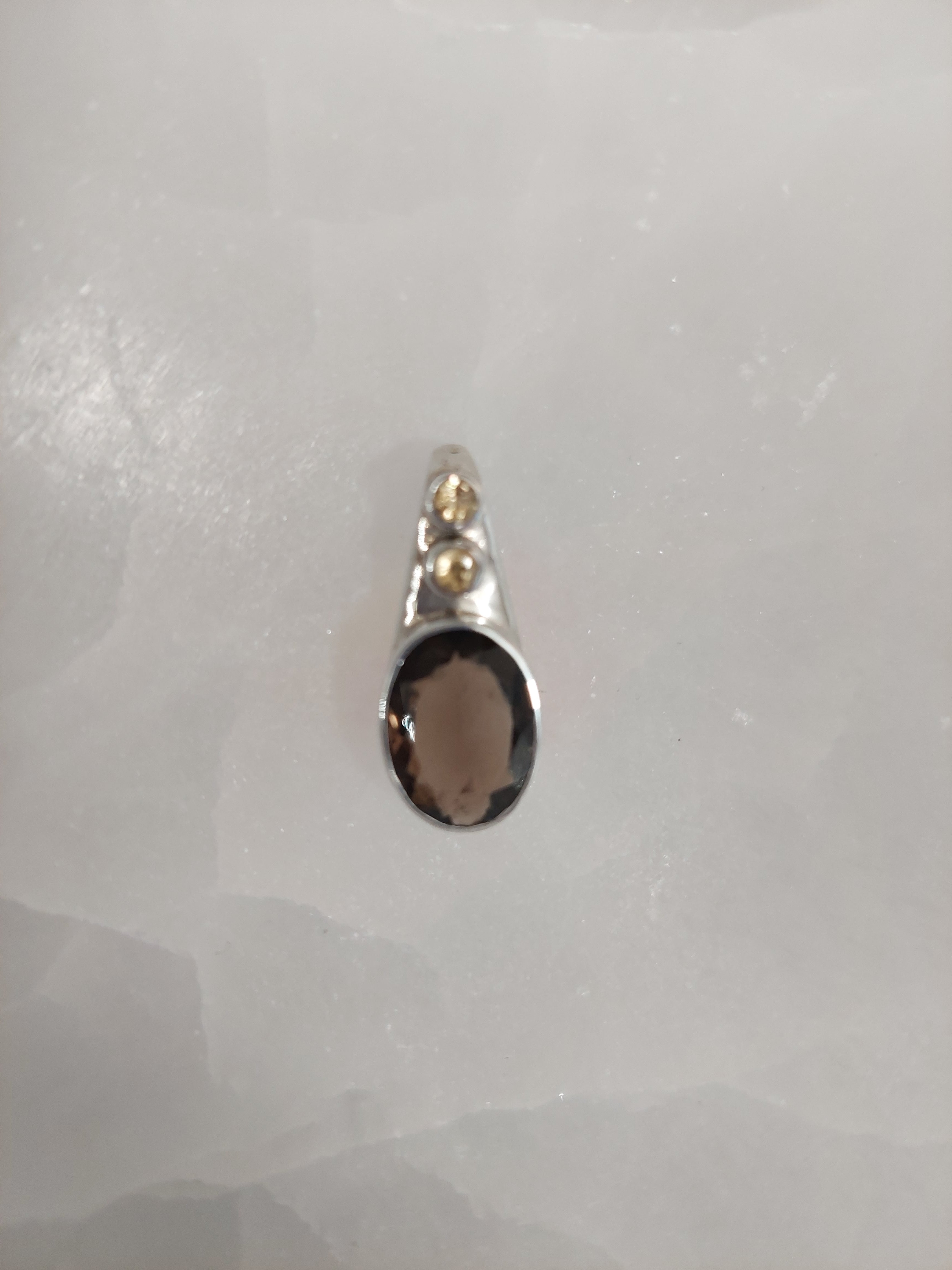 Smoky Quartz with Citrine Pendant