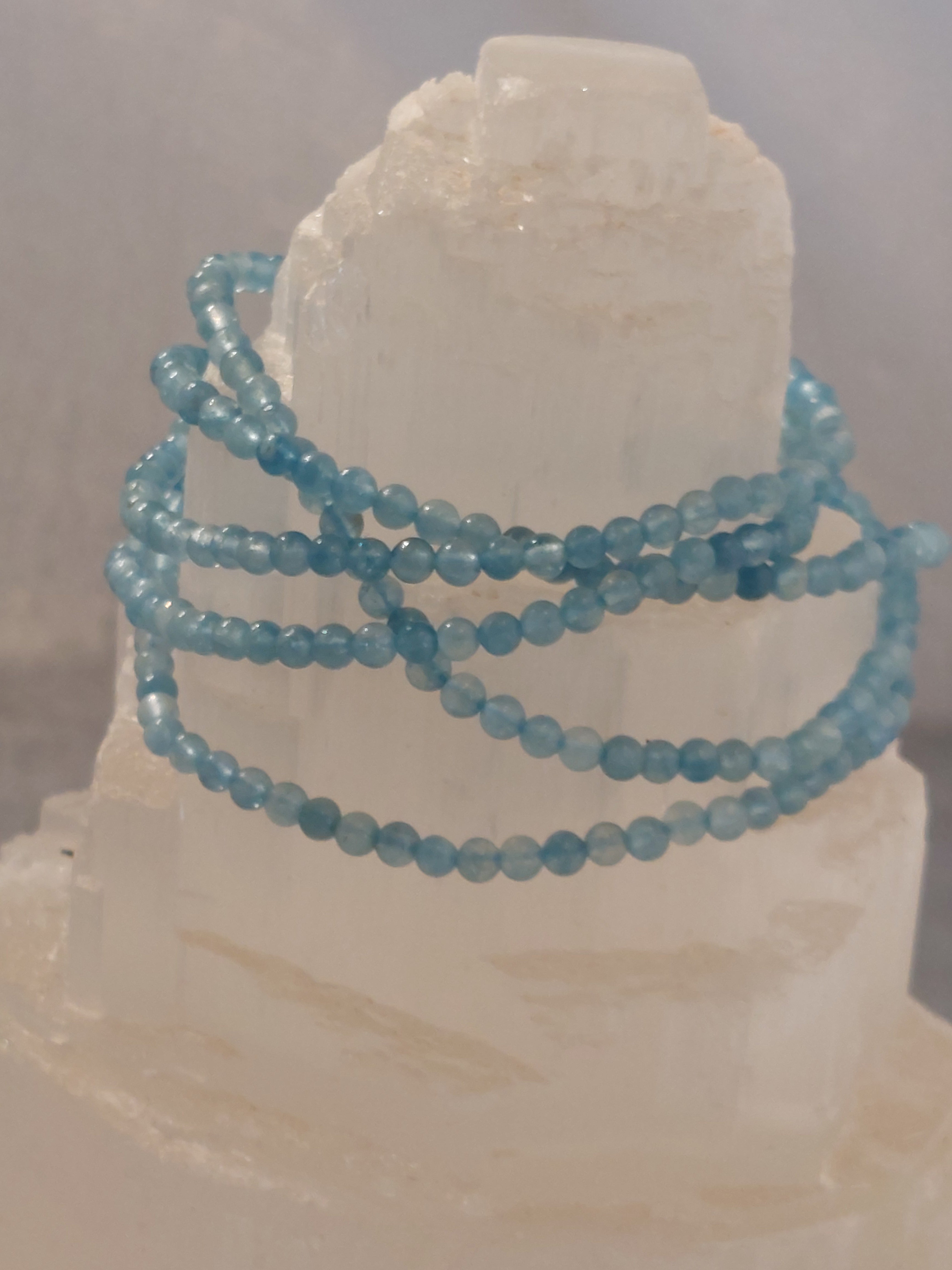 Aquamarine Round Bracelet - 3mm Bead