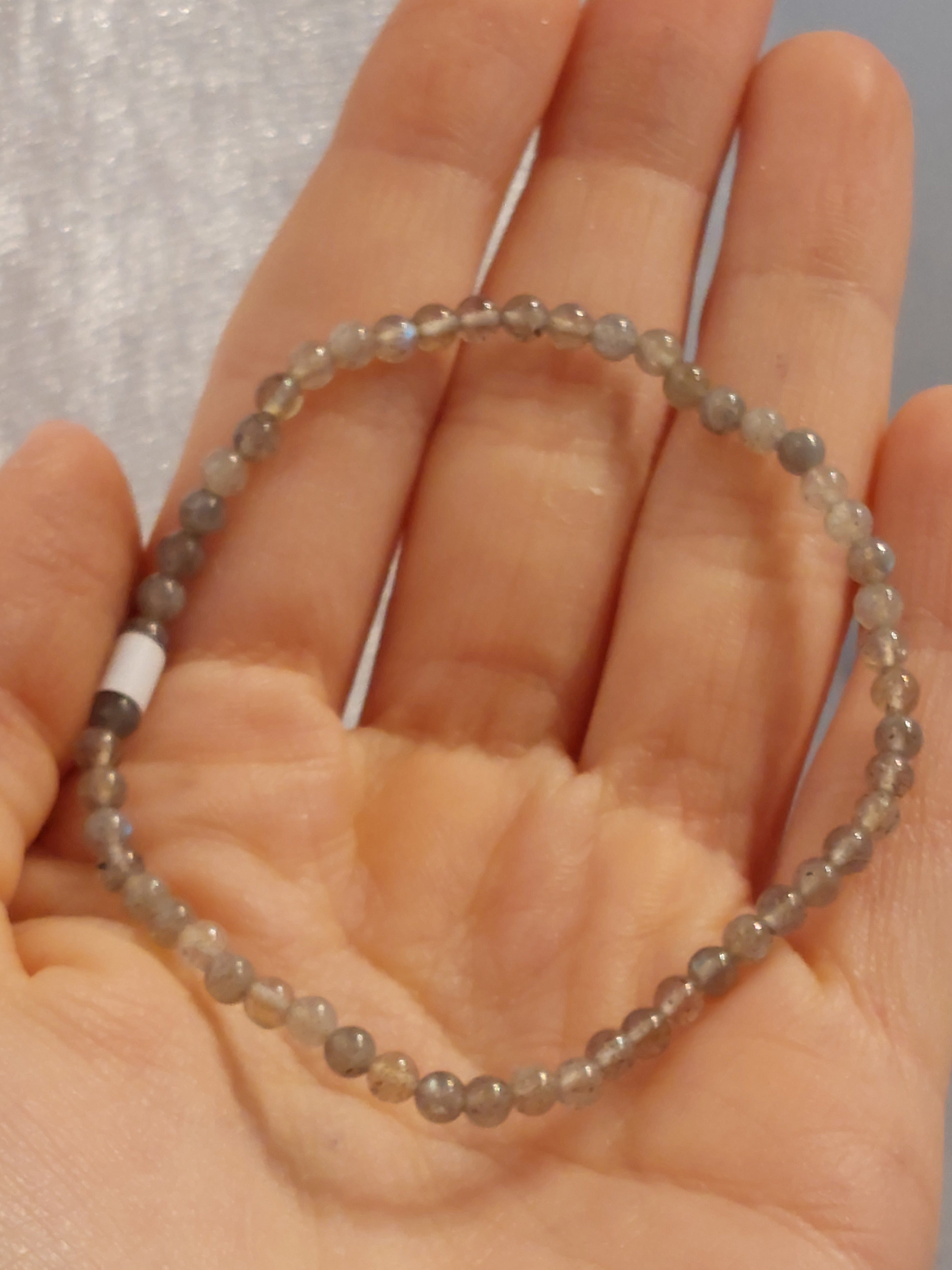 Labradorite Round Bead Bracelet - 3mm Bead