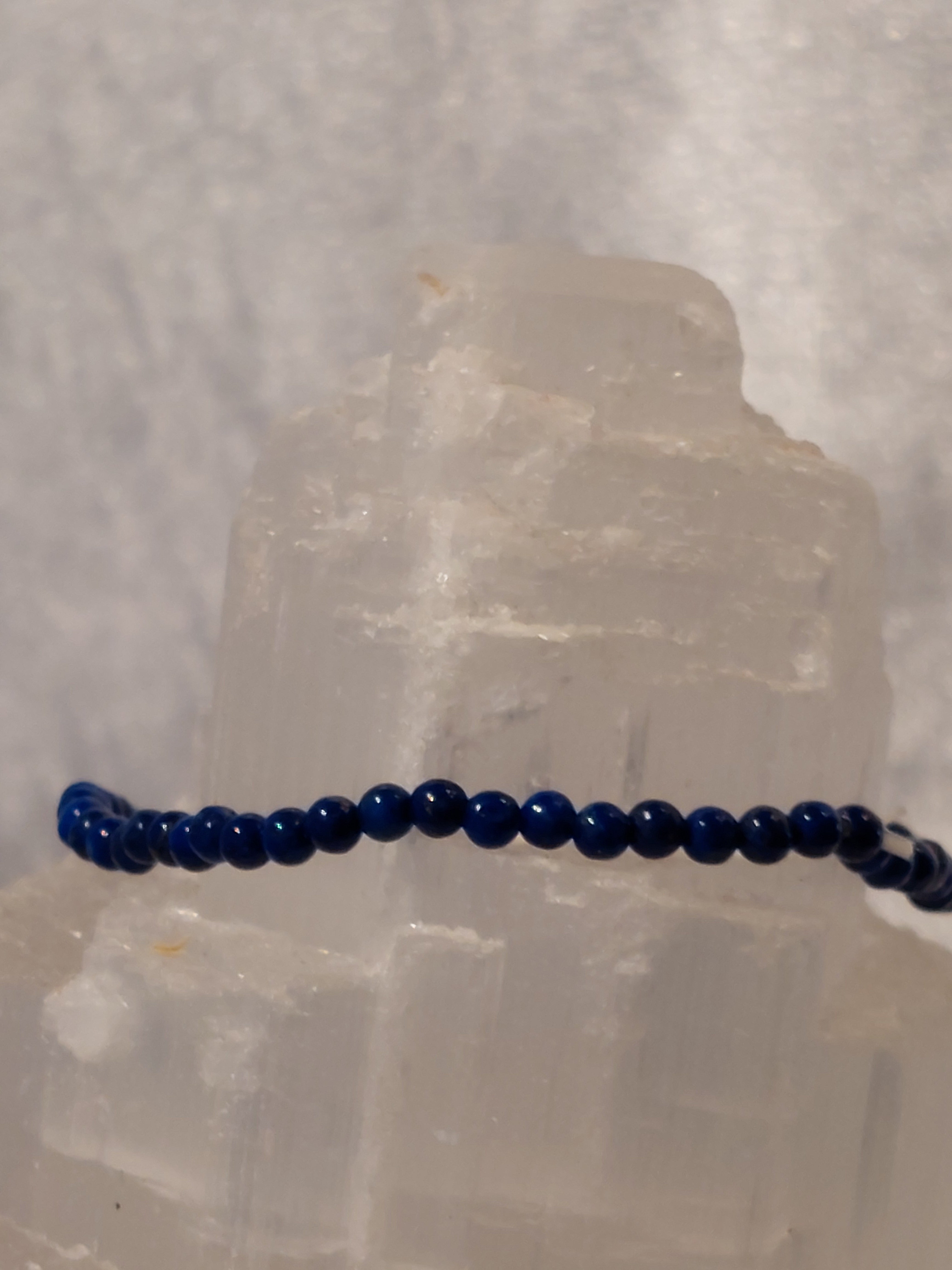 Lapis Lazuli Round Bead Bracelet - 3mm Bead