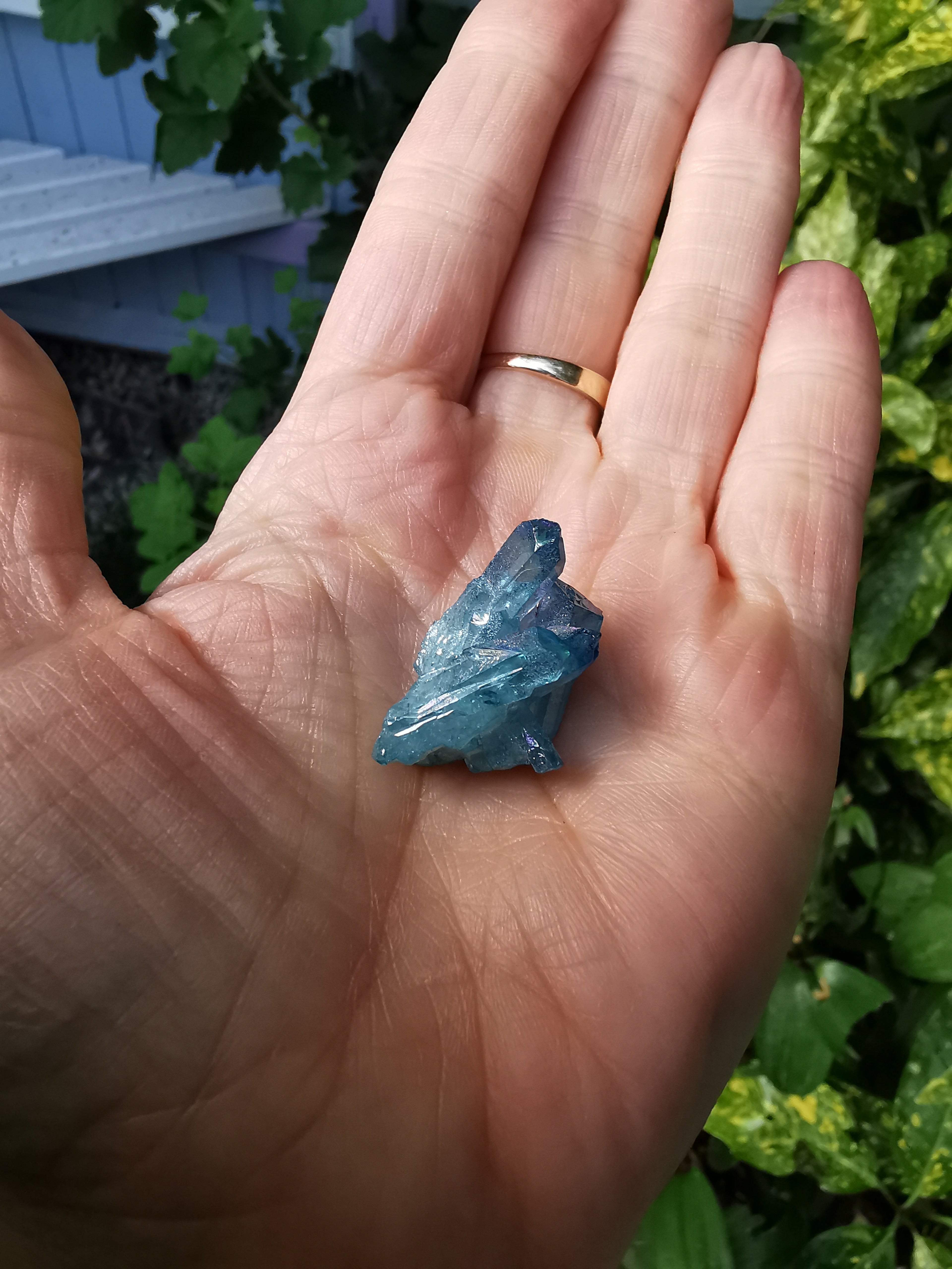 Aqua Aura Quartz Cluster