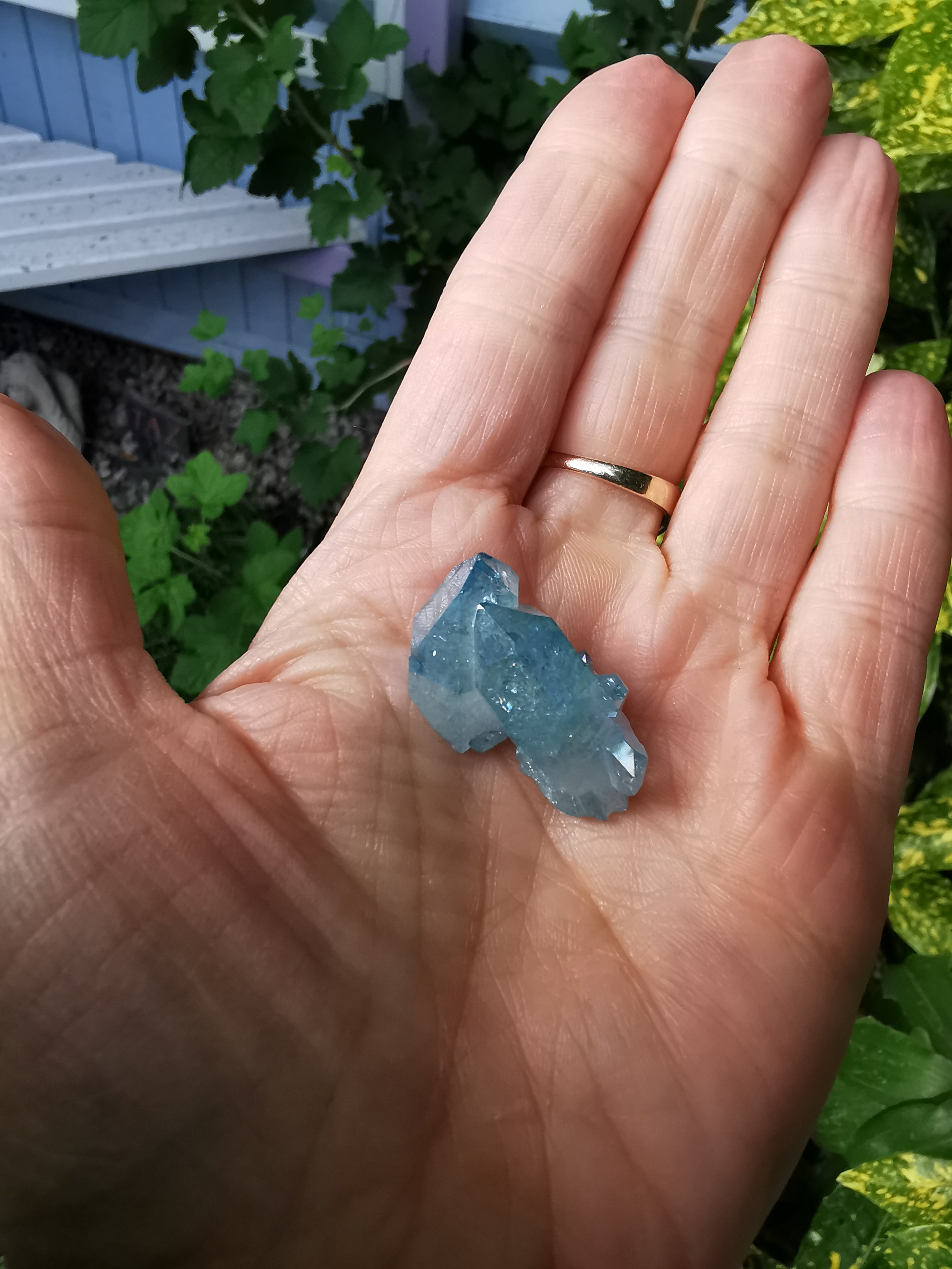 Aqua Aura Quartz Cluster