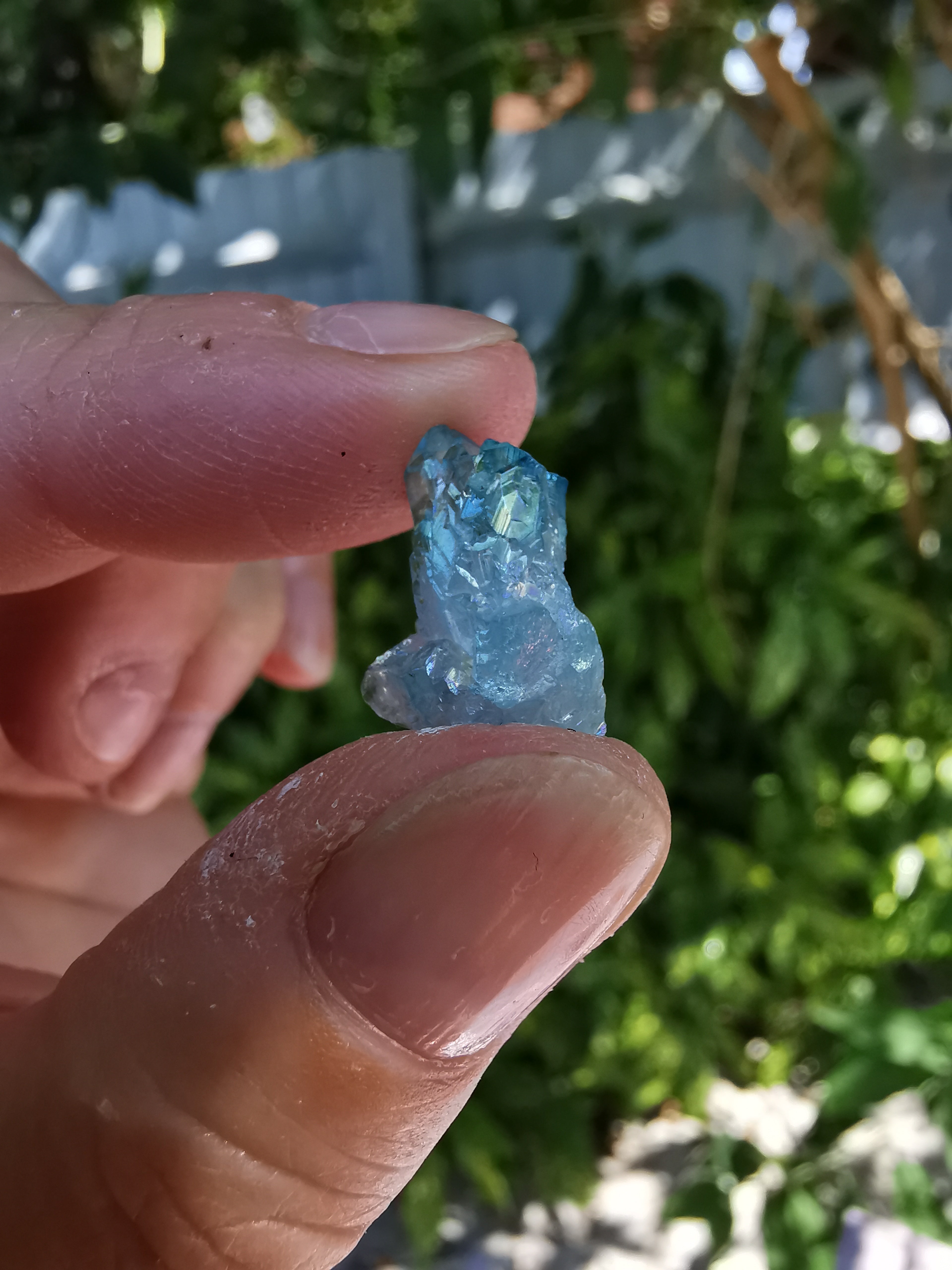 Aqua Aura Quartz Cluster