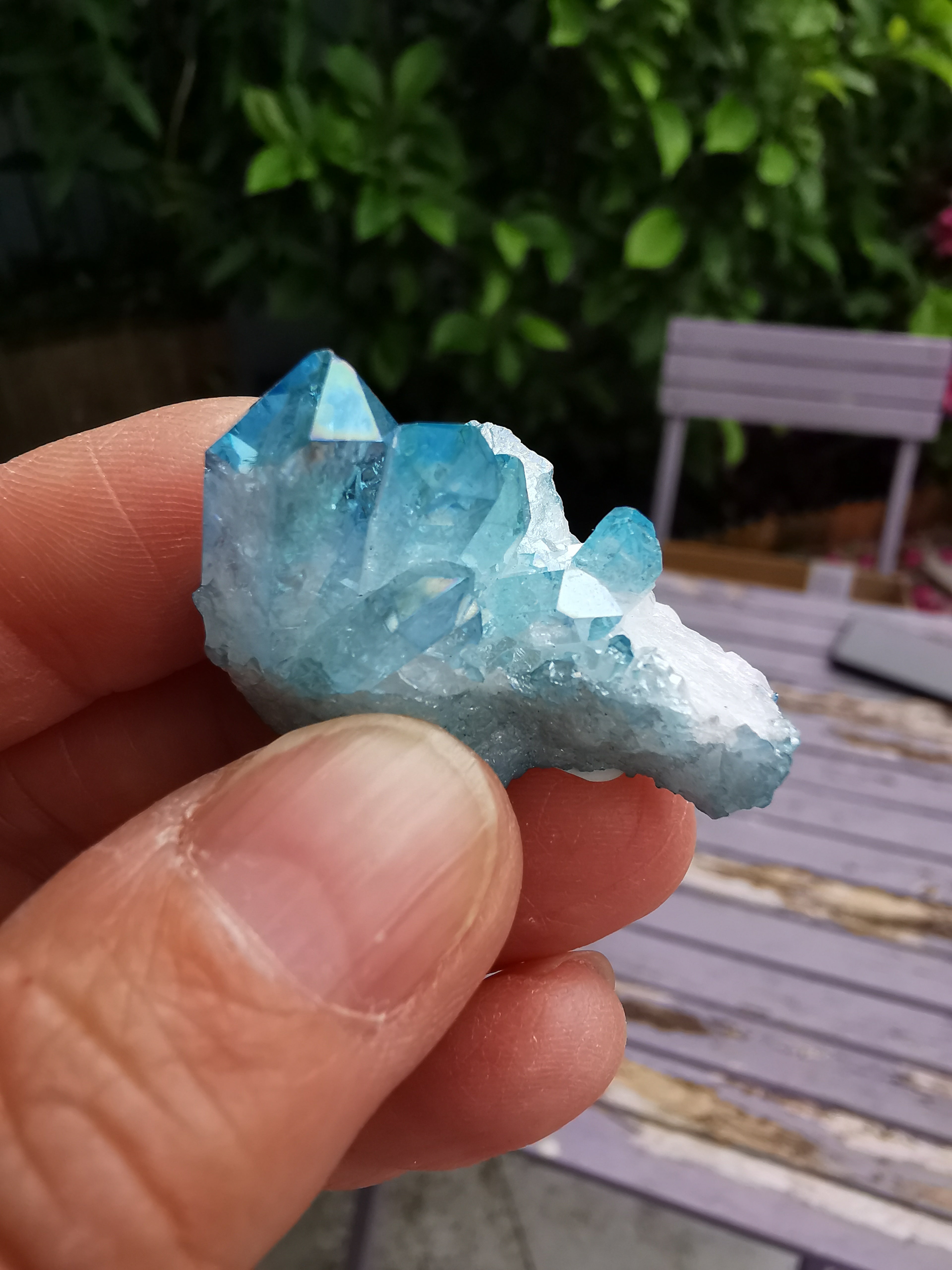 Aqua Aura Quartz Cluster