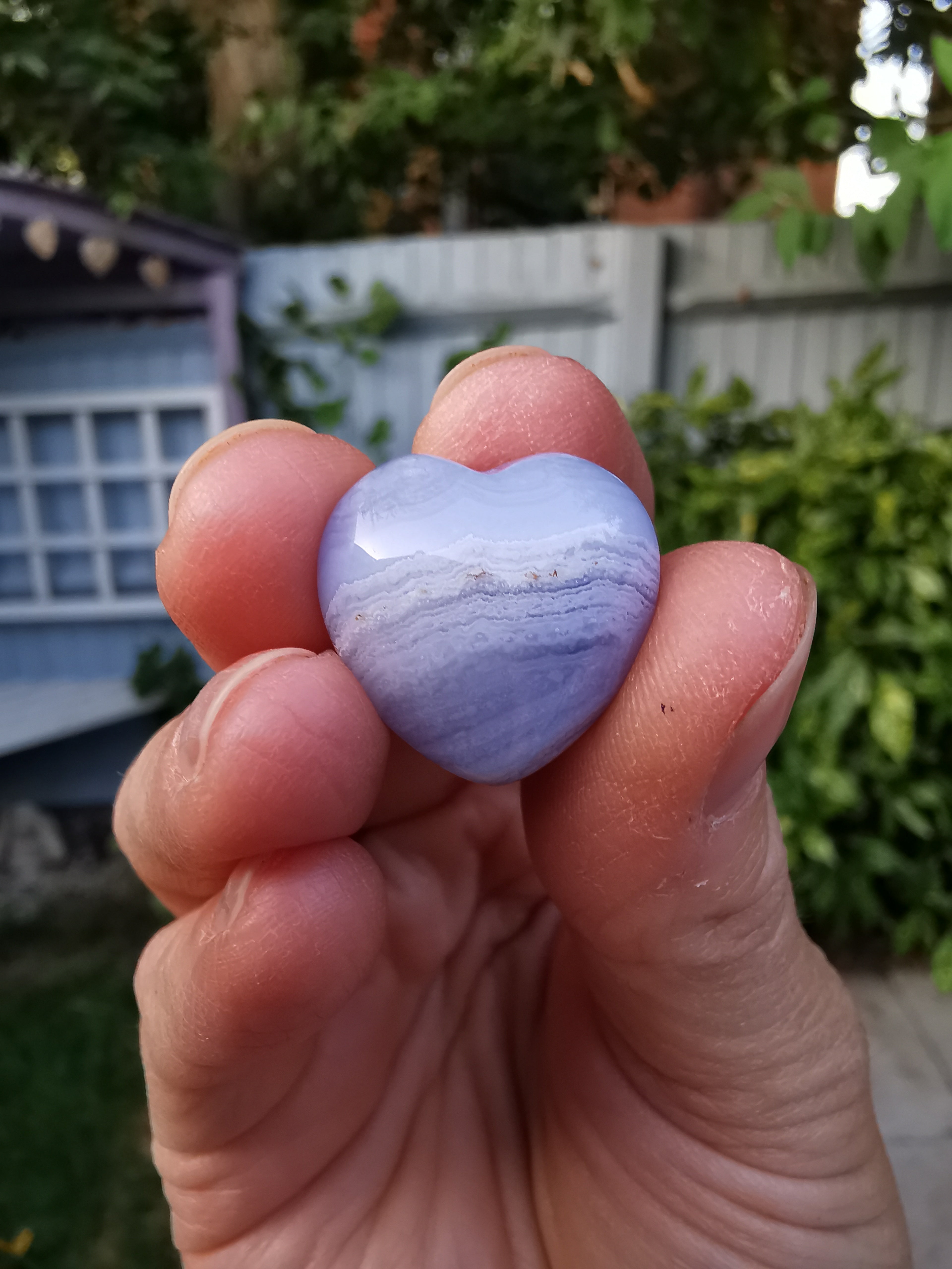 Blue Lace Agate Heart - 2cm (width)