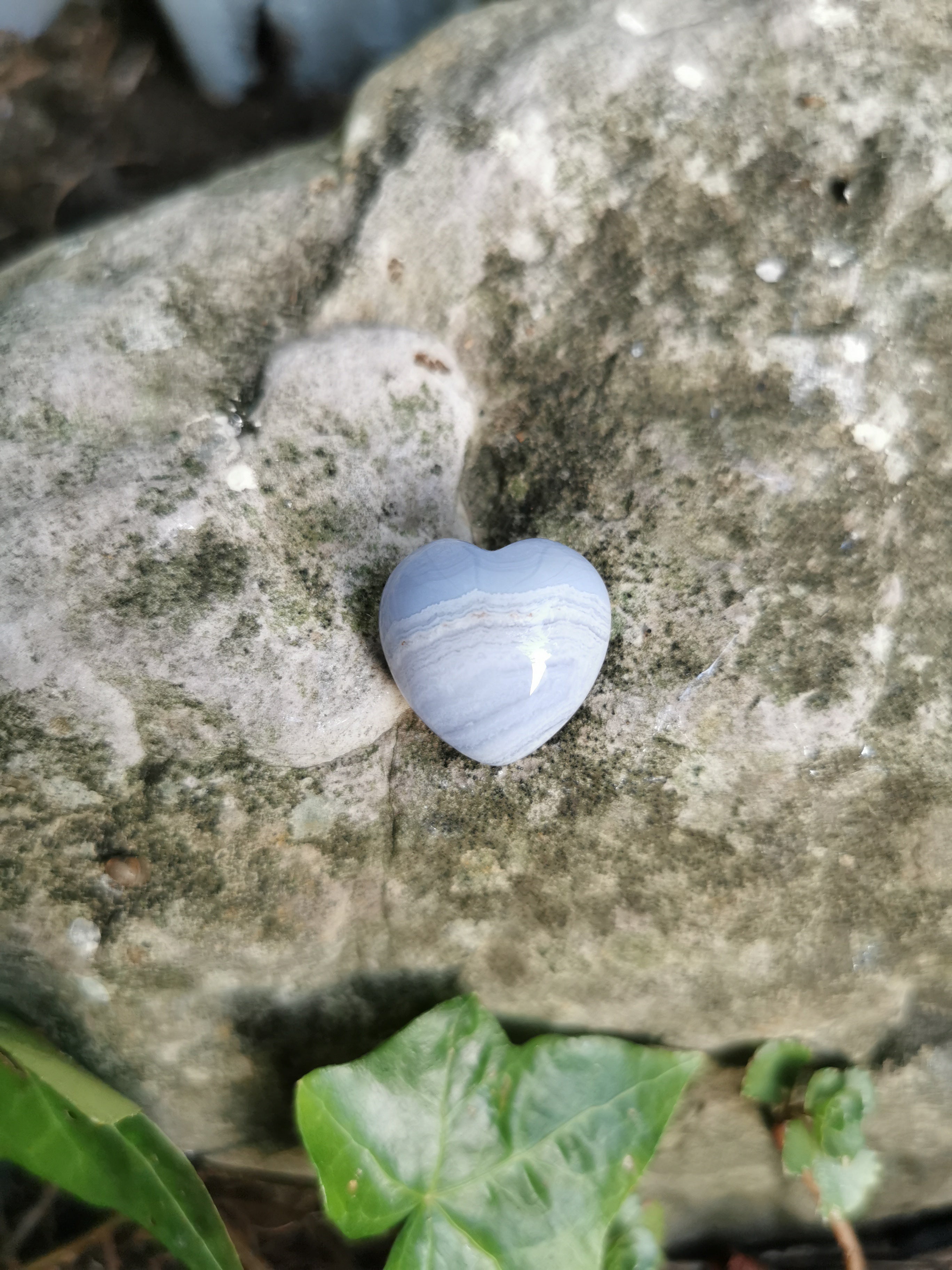 Blue Lace Agate Heart - 2cm (width)