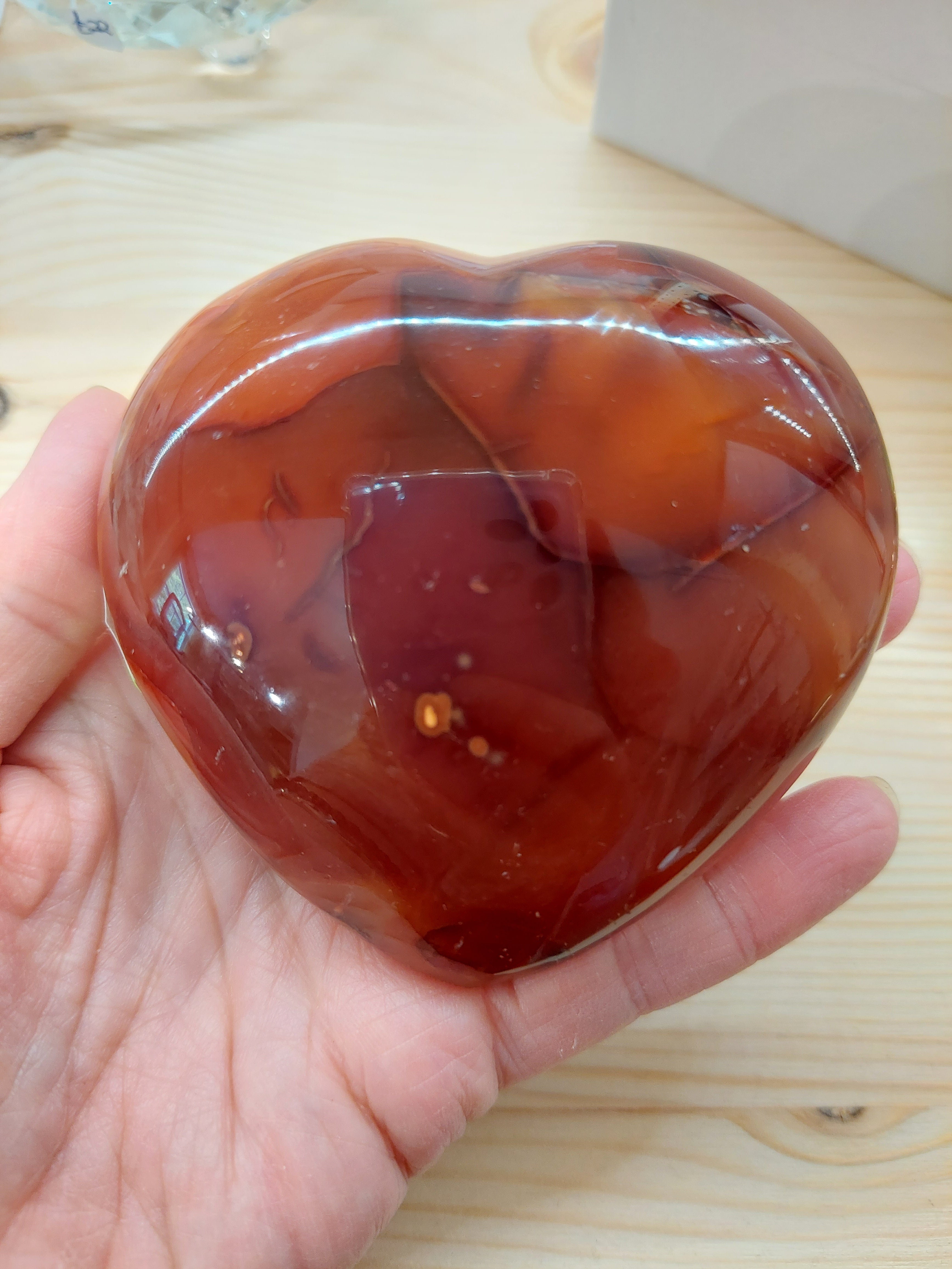 Carnelian Heart - 8.5cm (width)