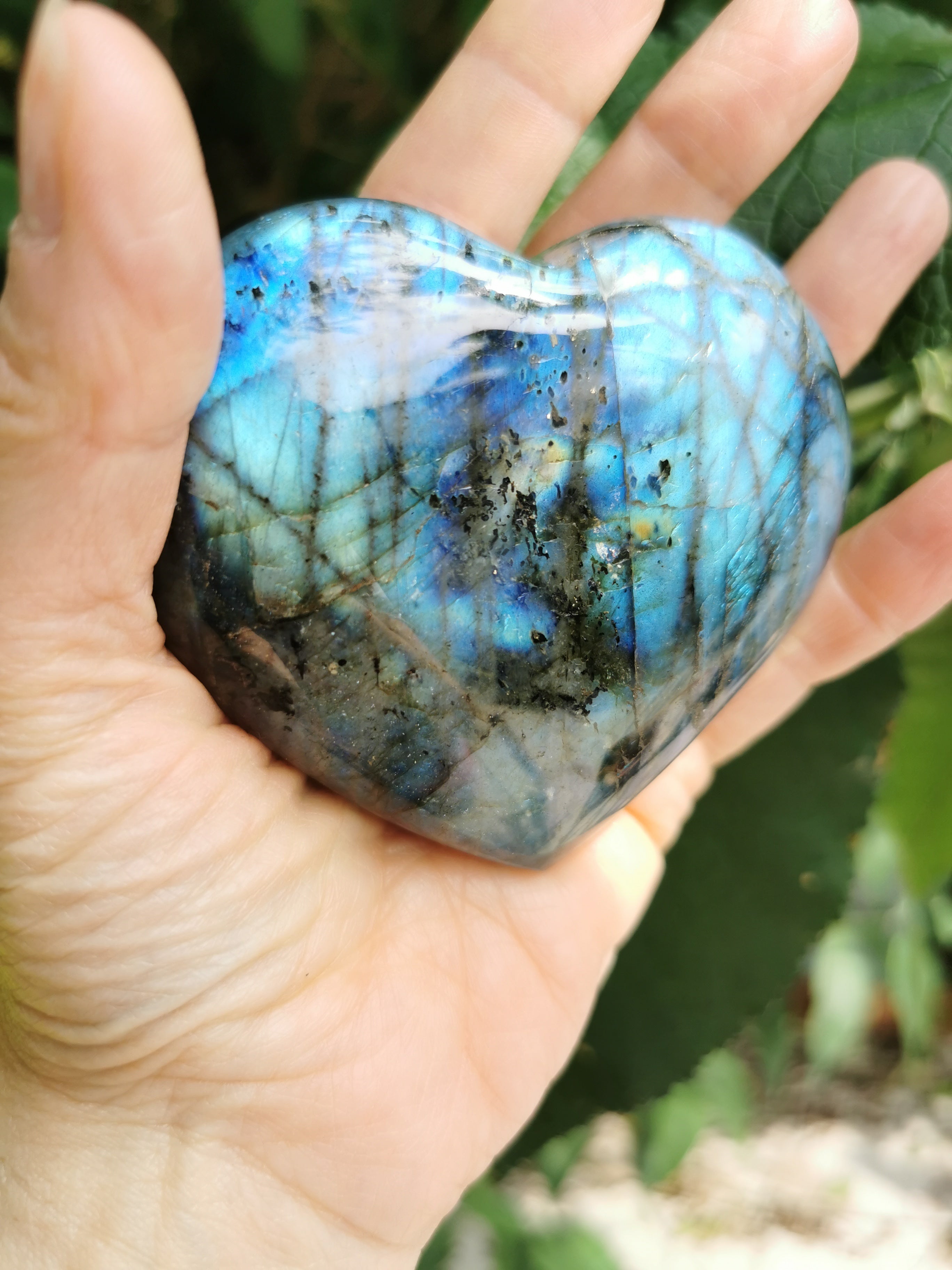 Labradorite Heart - 8.5cm (width)